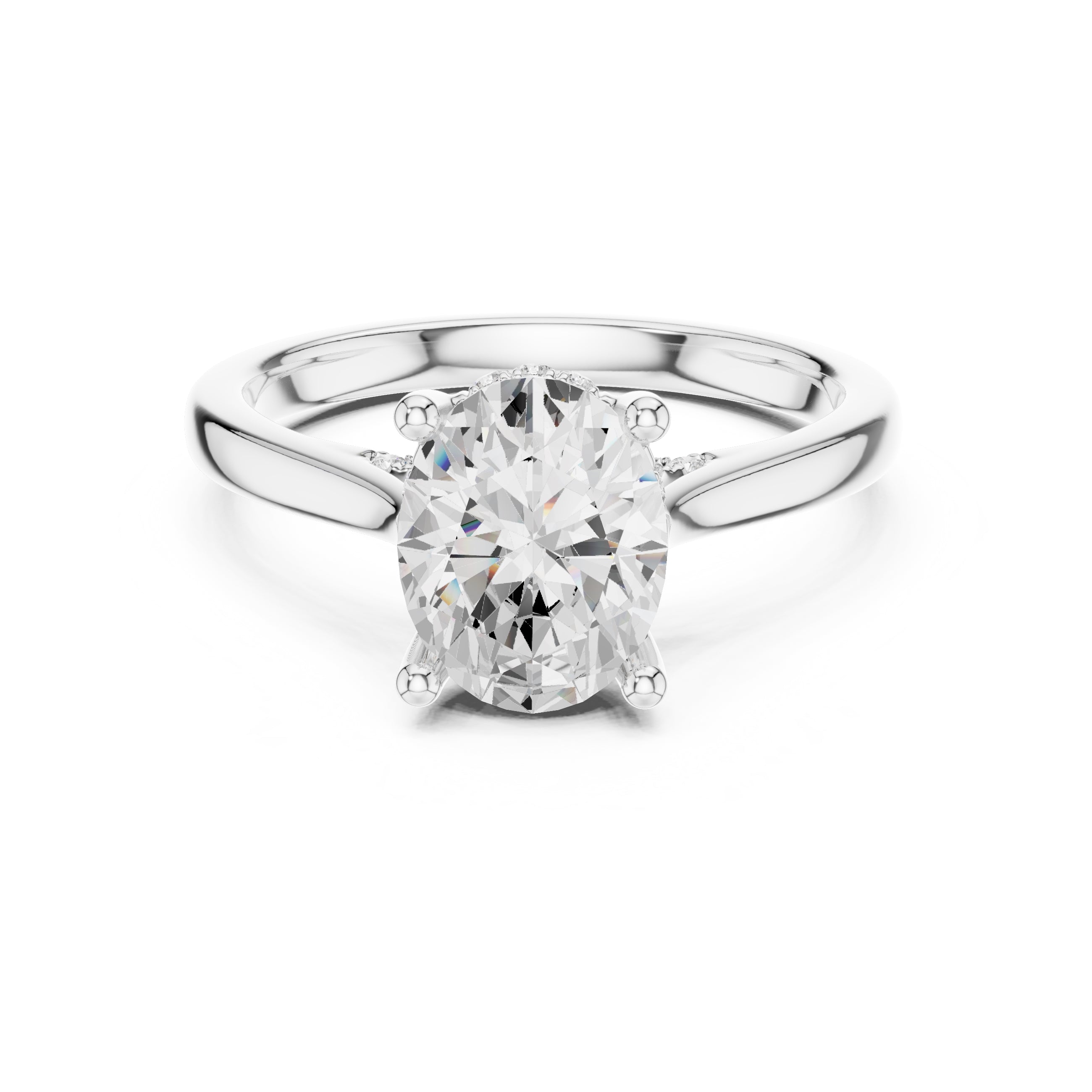 2.00 ct Infinite Solitaire Engagement Ring 2ct White Gold Oval