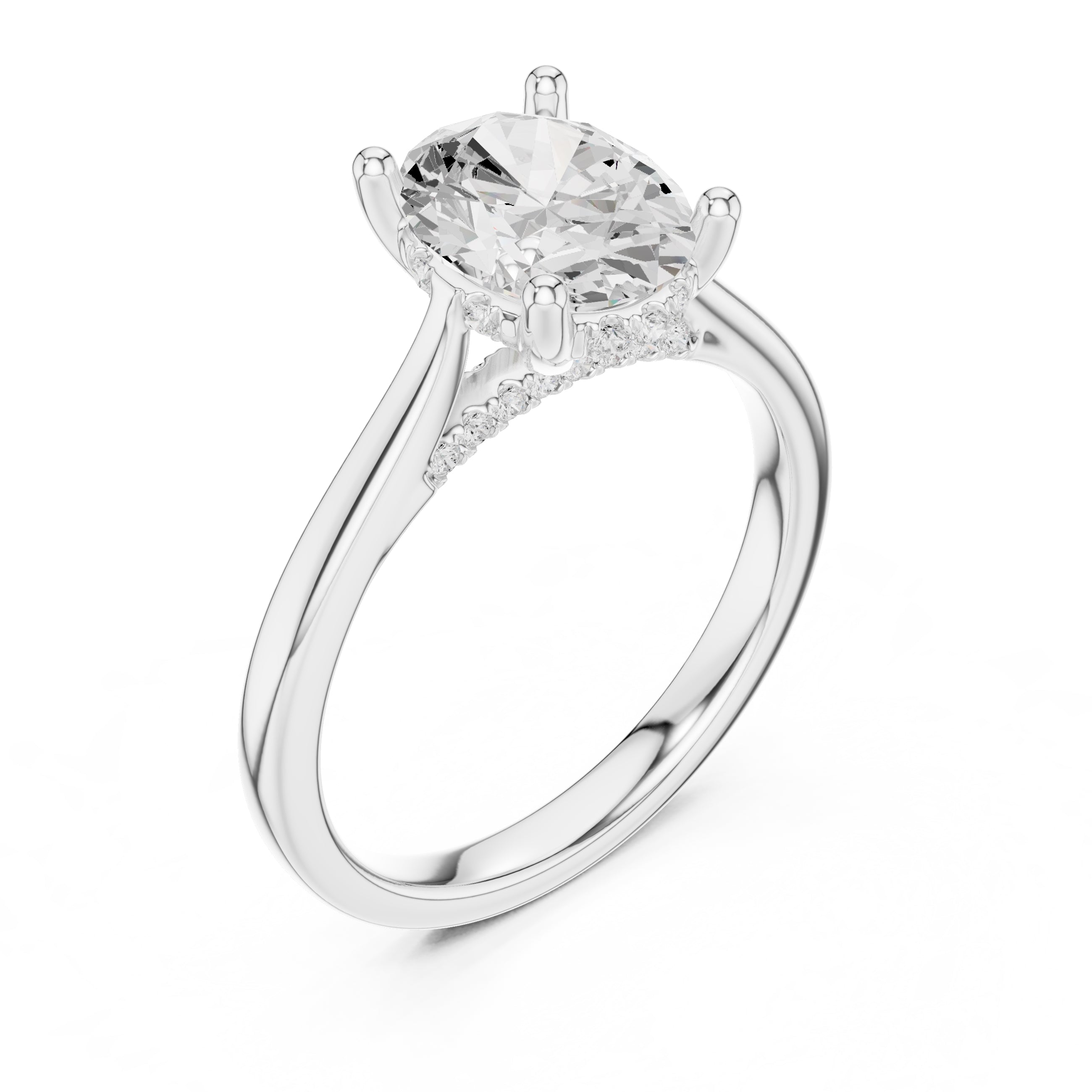 2.00 ct Infinite Solitaire Engagement Ring 2ct White Gold Oval