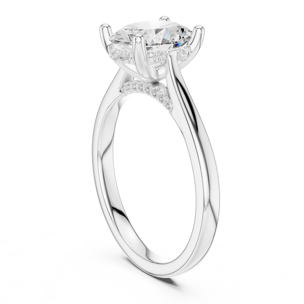 2.00 ct Infinite Solitaire Engagement Ring 2ct White Gold Oval