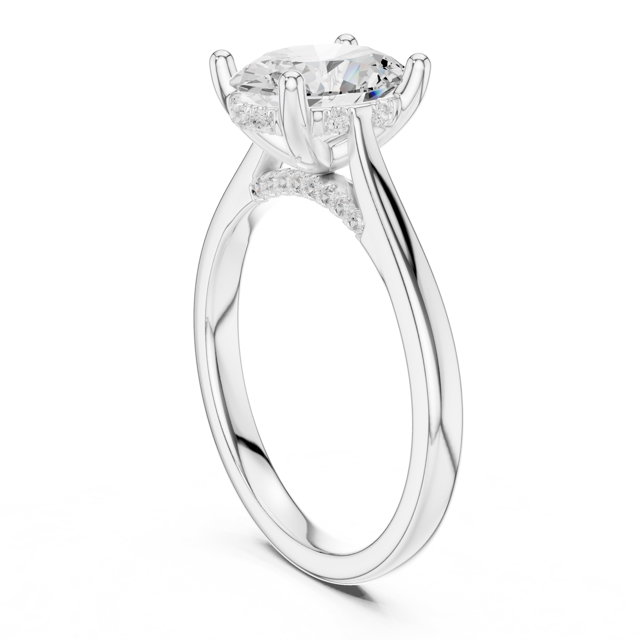 2.00 ct Infinite Solitaire Engagement Ring 2ct White Gold Oval