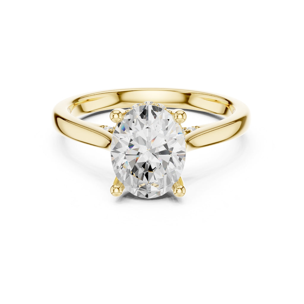 2.00 ct Infinite Solitaire Engagement Ring 2ct Yellow Gold Oval