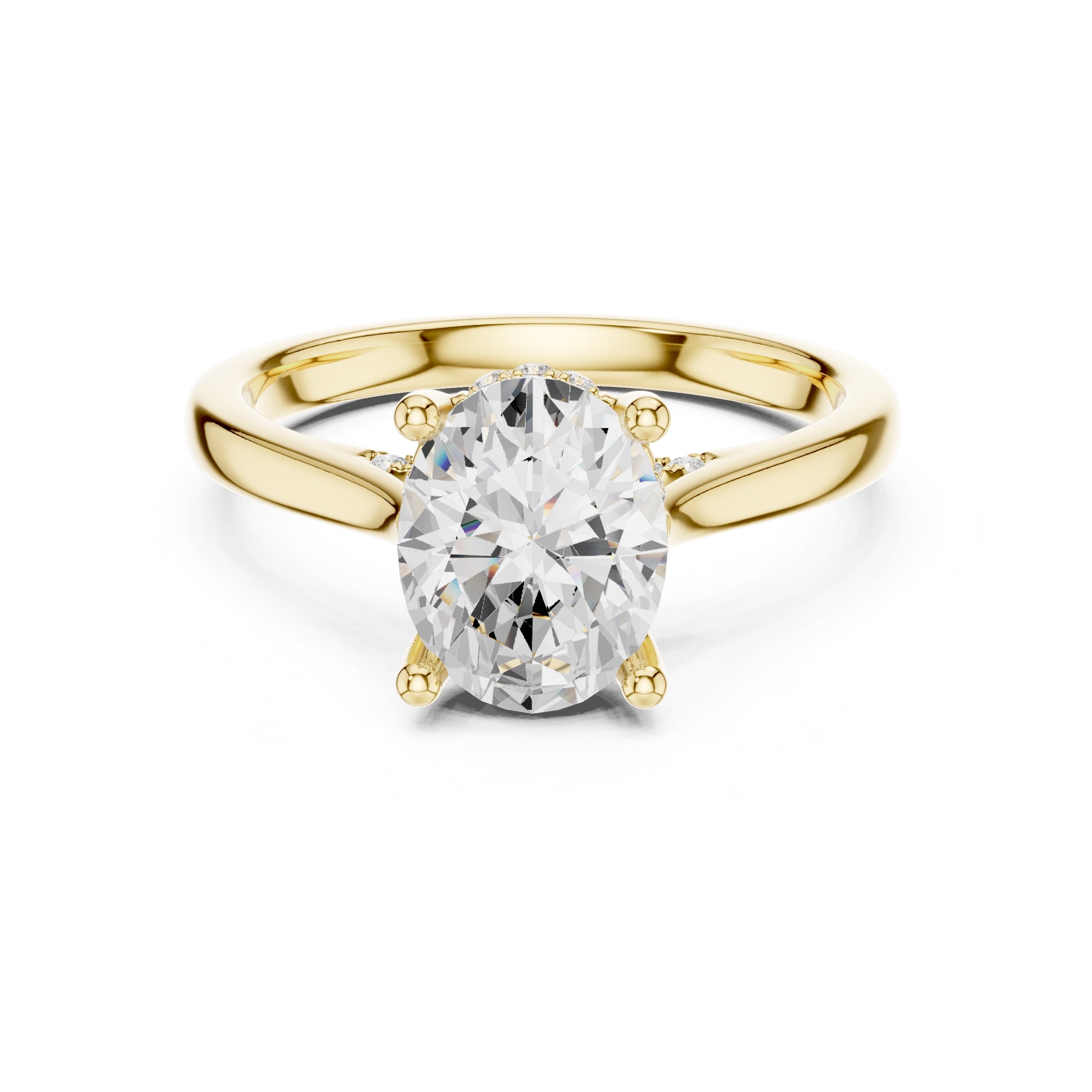 2.00 ct Infinite Solitaire Engagement Ring 2ct Yellow Gold Oval