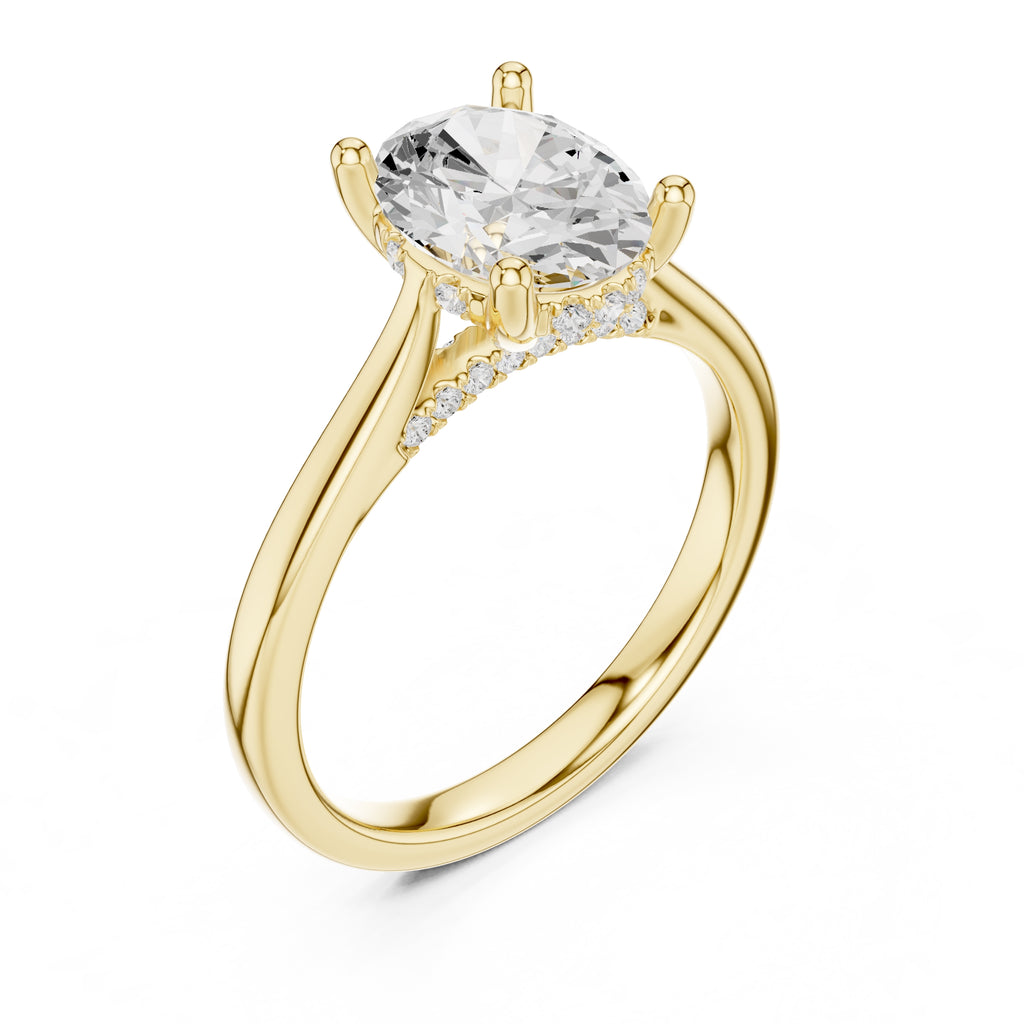 2.00 ct Infinite Solitaire Engagement Ring 2ct Yellow Gold Oval