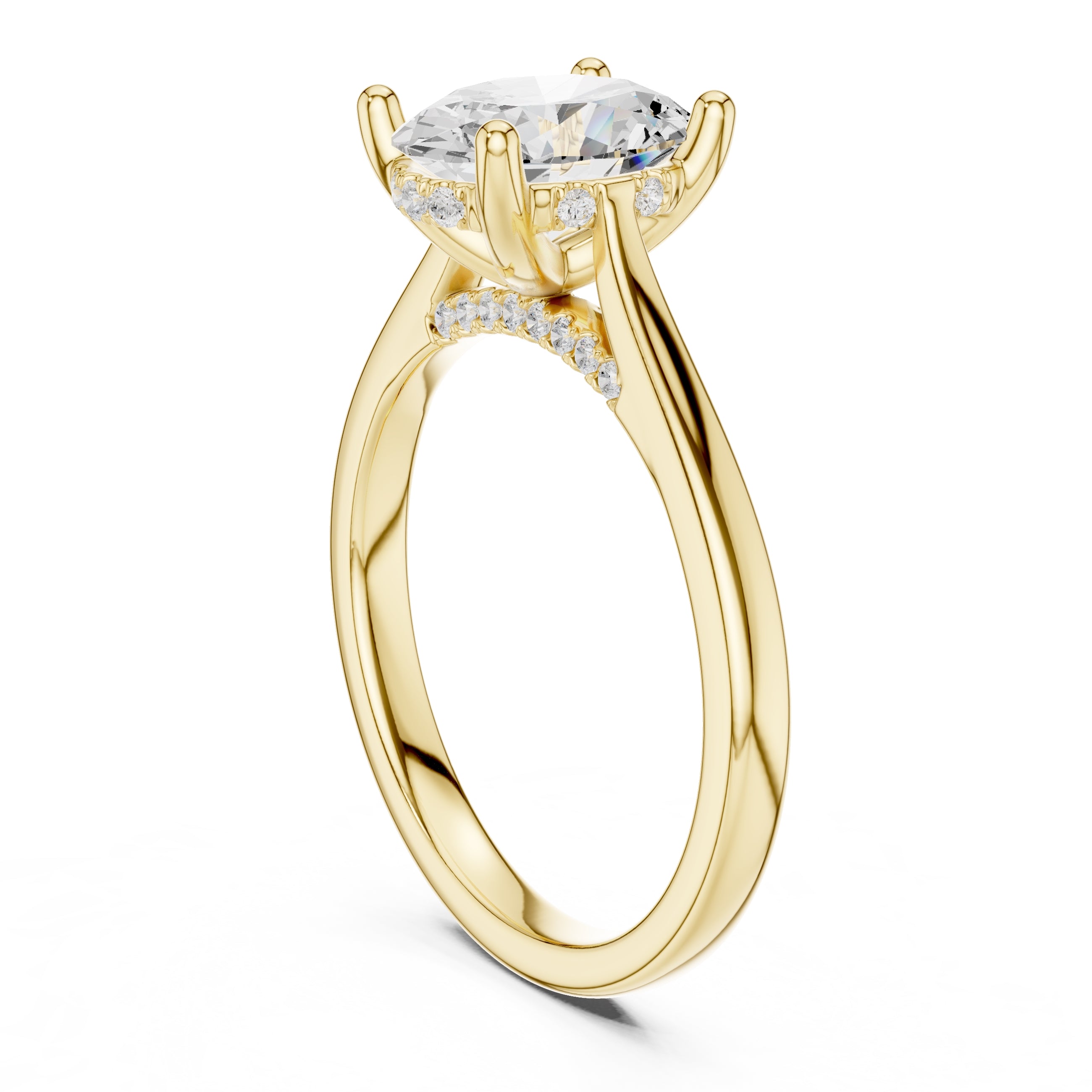 2.00 ct Infinite Solitaire Engagement Ring 2ct Yellow Gold Oval