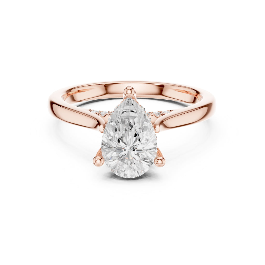 2.00 ct Infinite Solitaire Engagement Ring 2ct Rose Gold Pear
