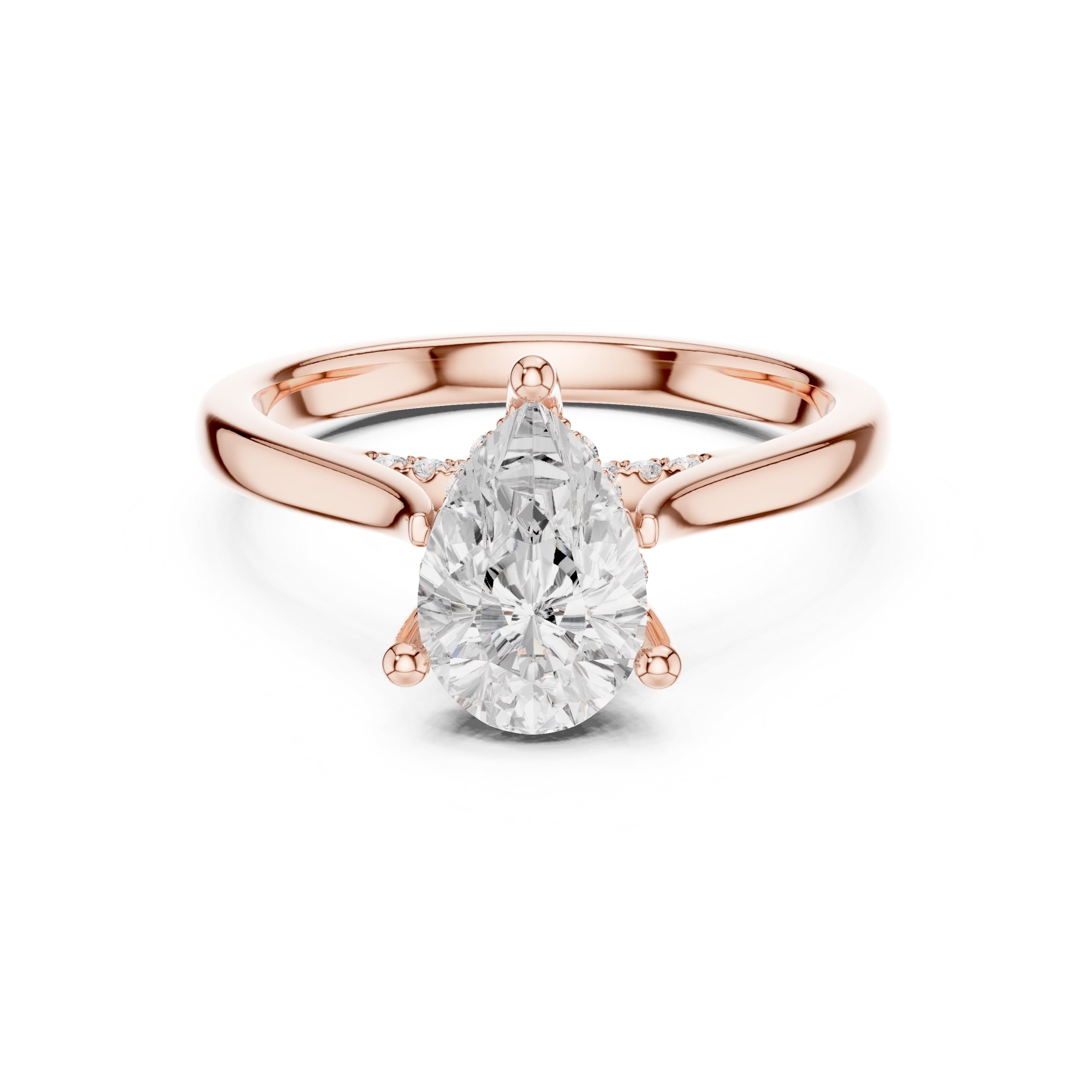 2.00 ct Infinite Solitaire Engagement Ring 2ct Rose Gold Pear