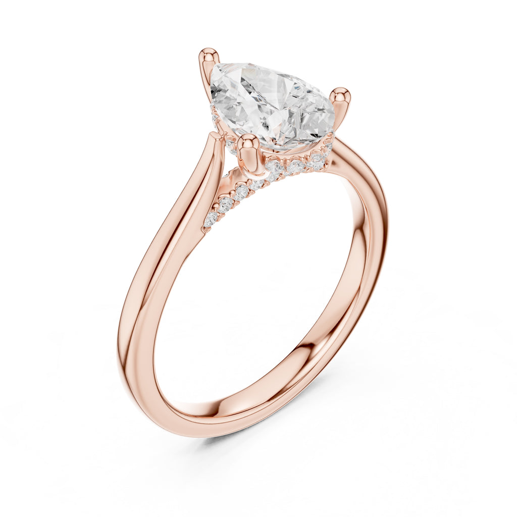 2.00 ct Infinite Solitaire Engagement Ring 2ct Rose Gold Pear