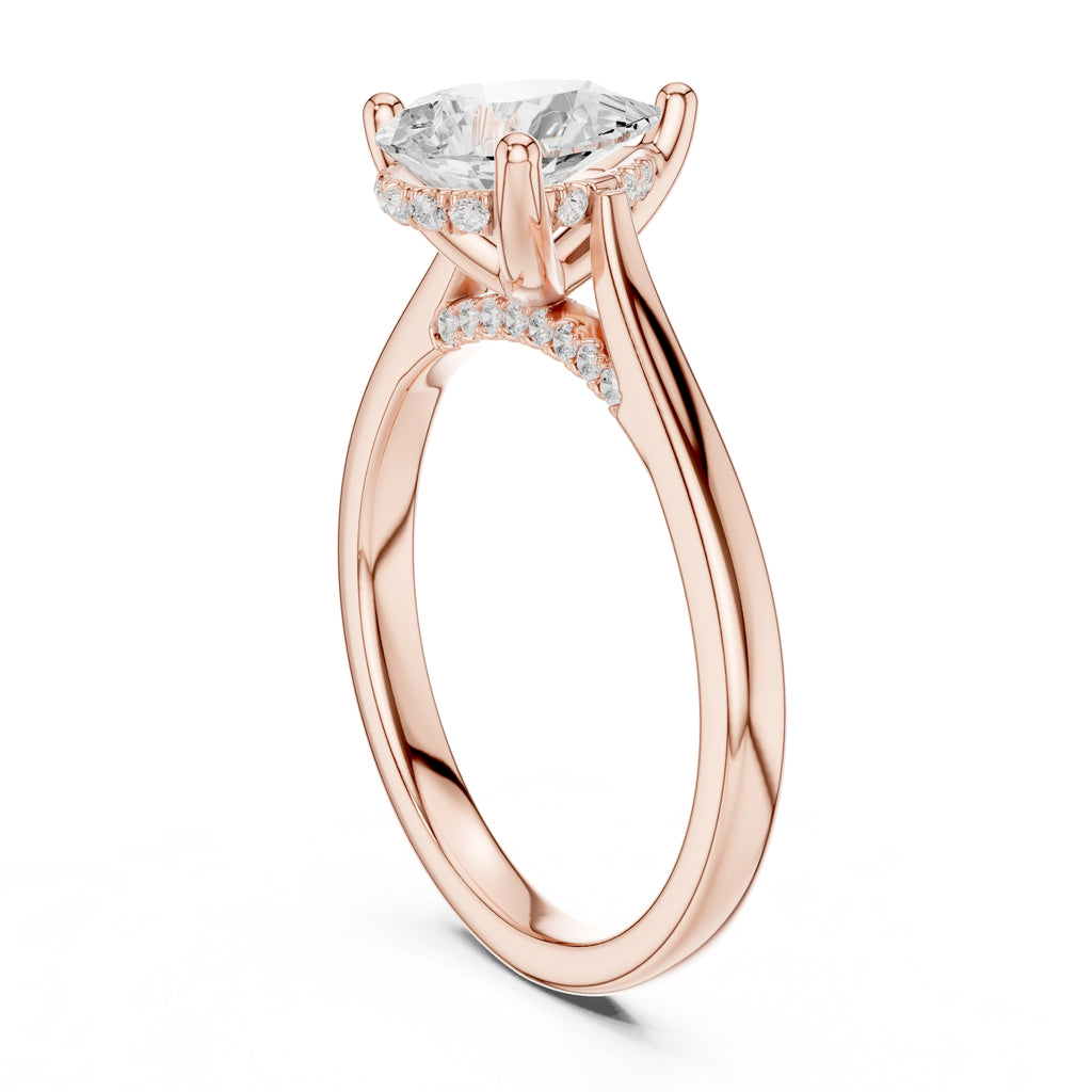 2.00 ct Infinite Solitaire Engagement Ring 2ct Rose Gold Pear