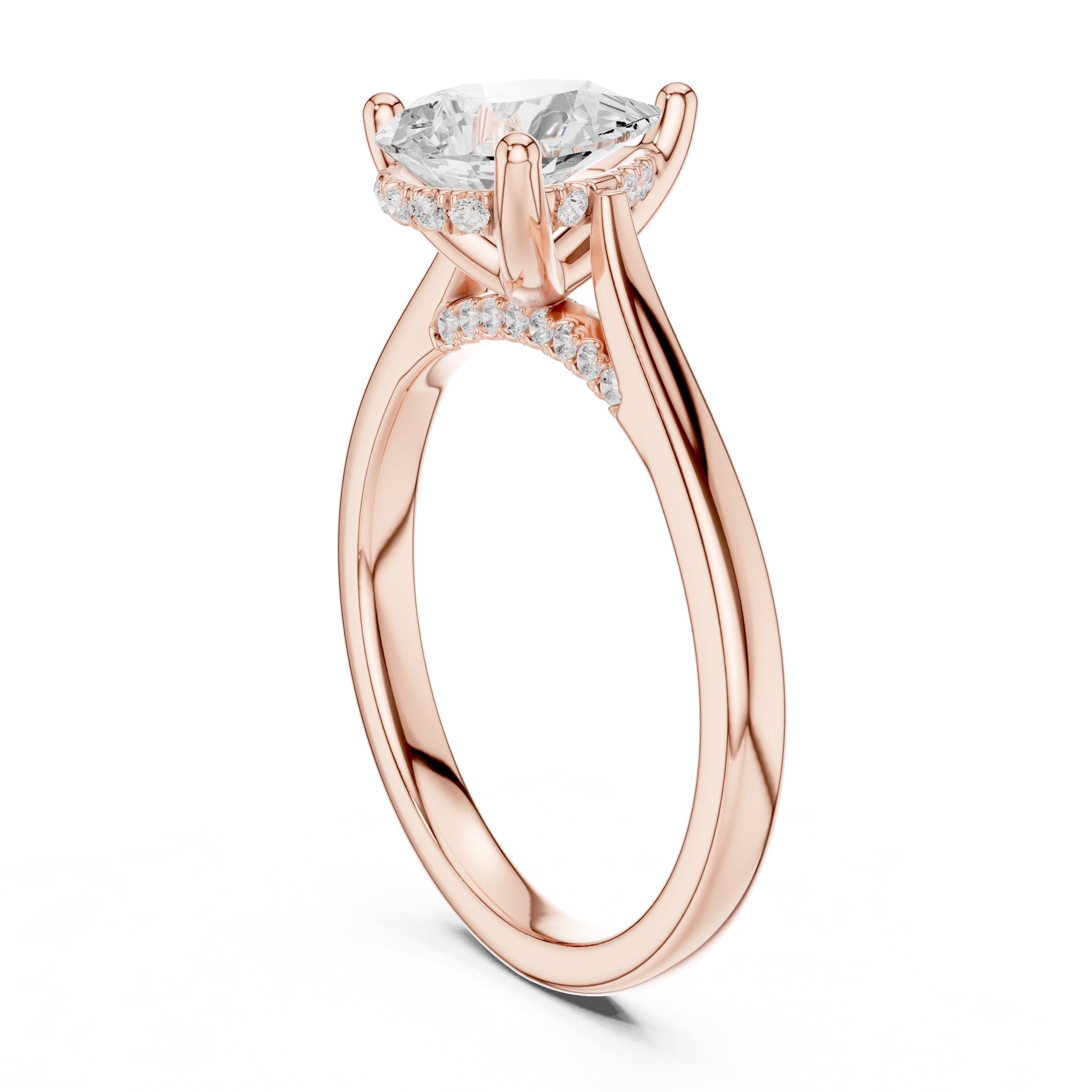 2.00 ct Infinite Solitaire Engagement Ring 2ct Rose Gold Pear