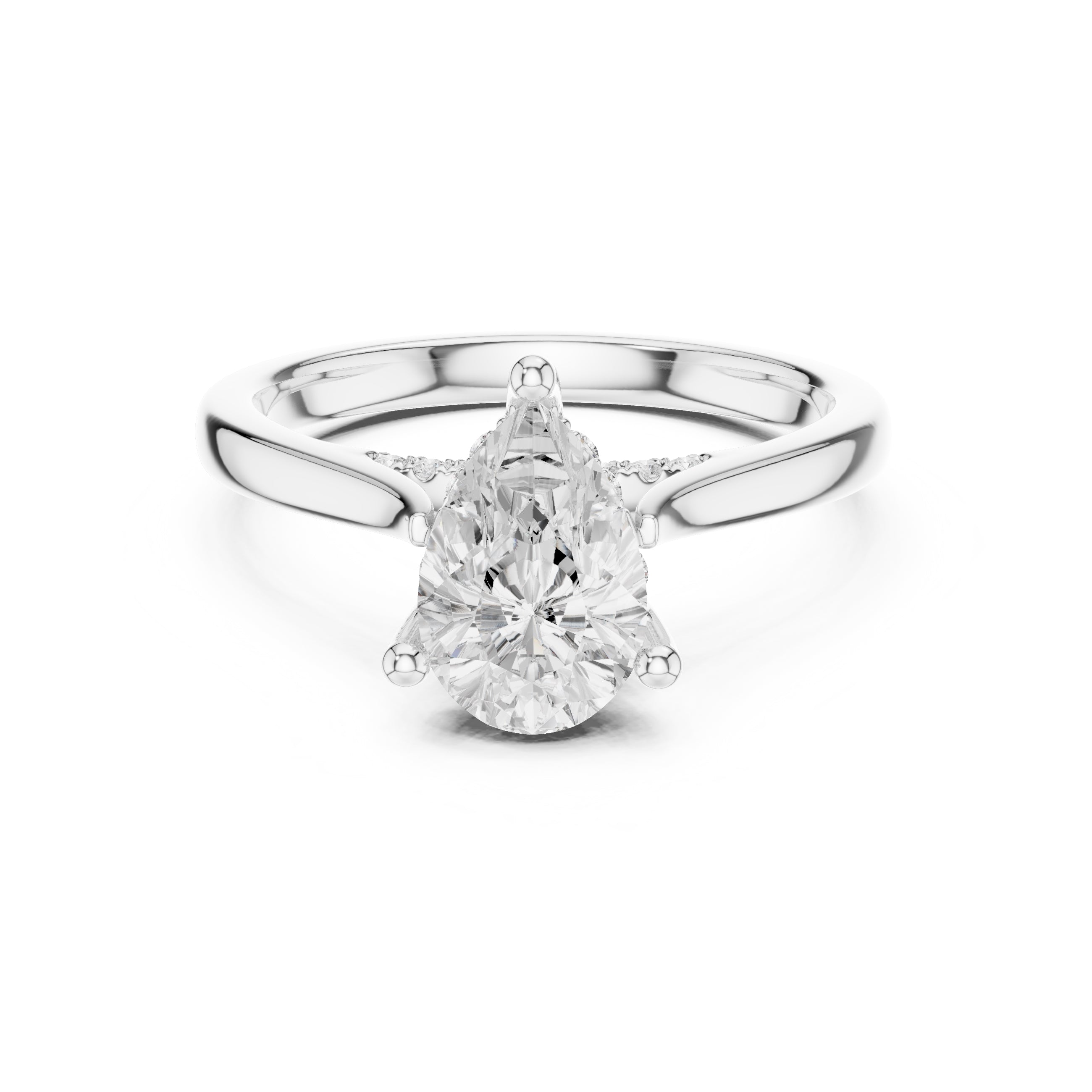 2.00 ct Infinite Solitaire Engagement Ring 2ct White Gold Pear