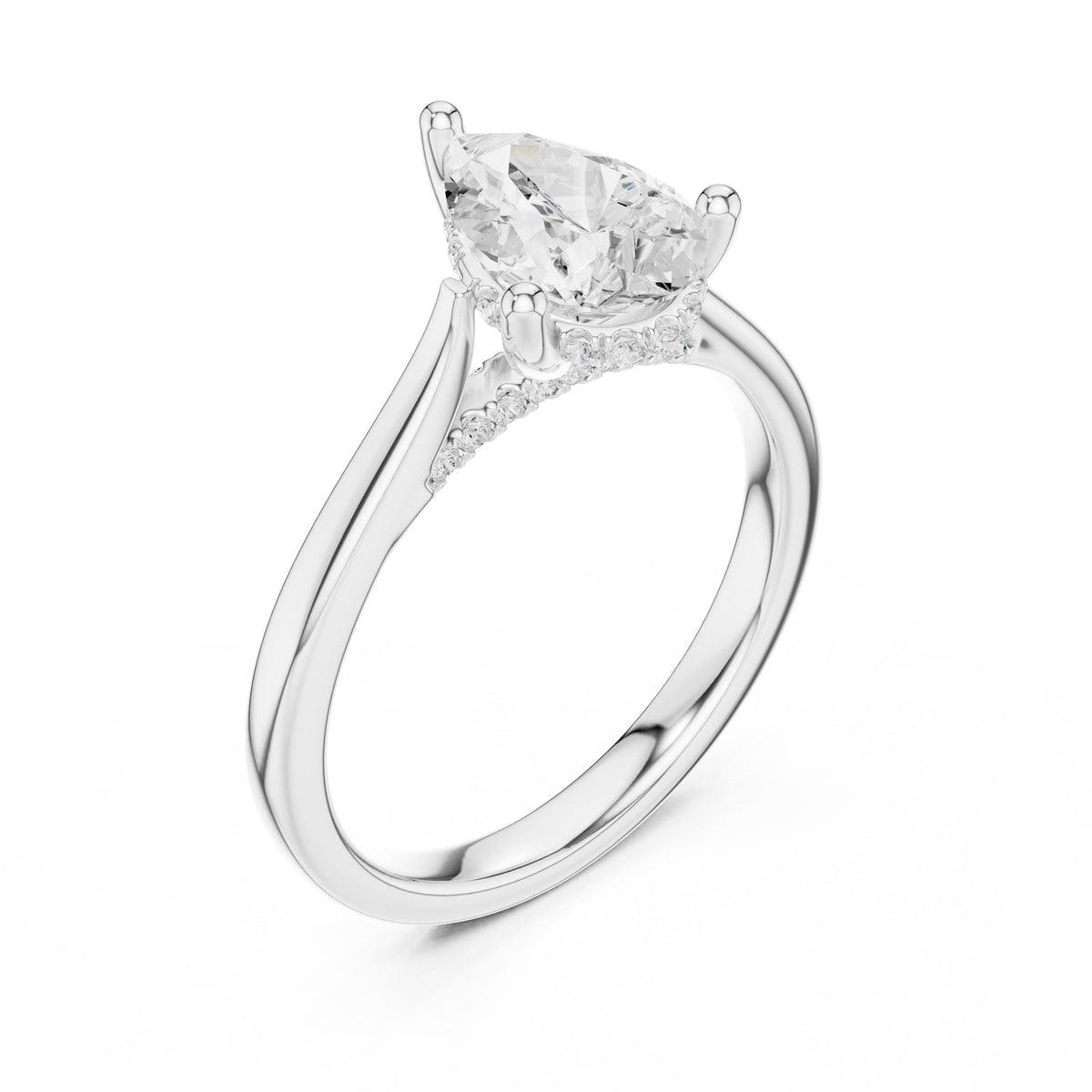 2.00 ct Infinite Solitaire Engagement Ring 2ct White Gold Pear