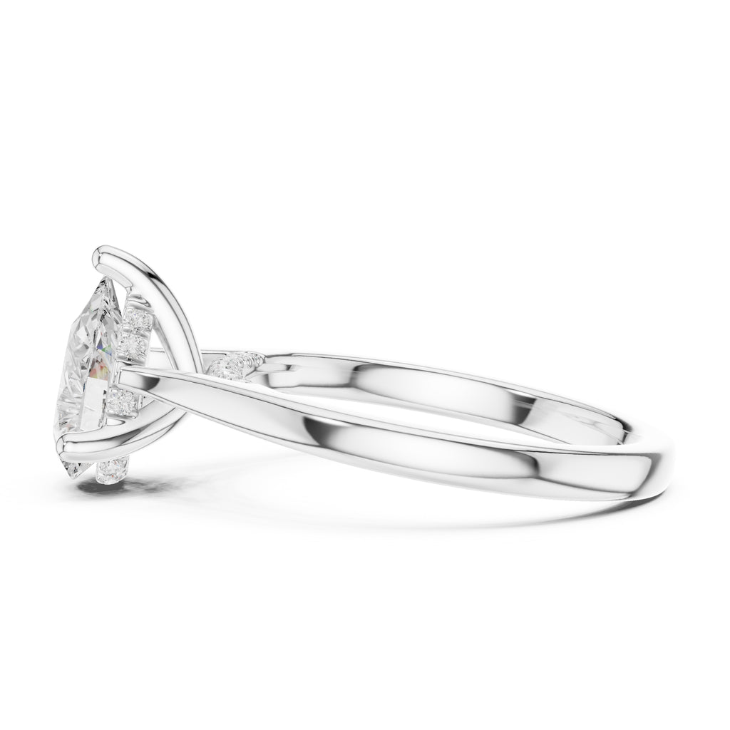 2.00 ct Infinite Solitaire Engagement Ring 2ct White Gold Pear