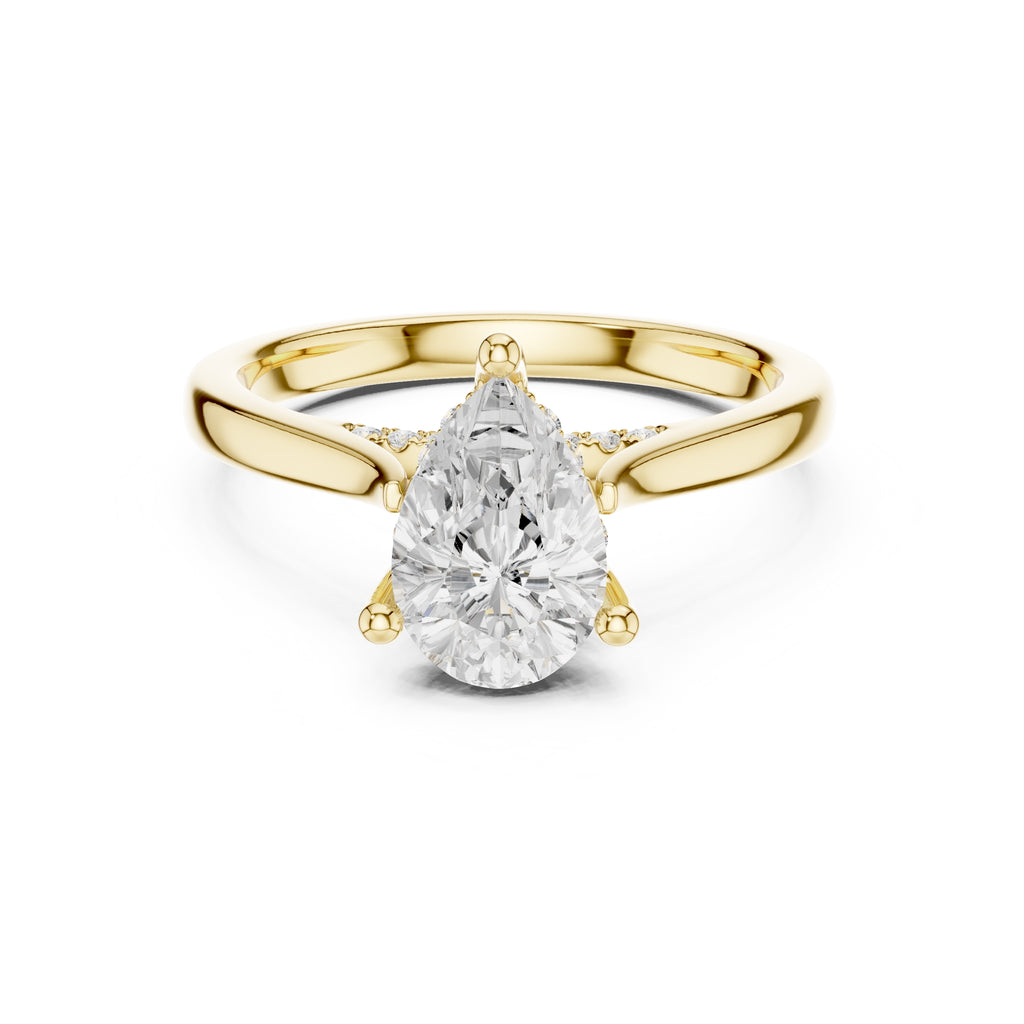 2.00 ct Infinite Solitaire Engagement Ring 2ct Yellow Gold Pear