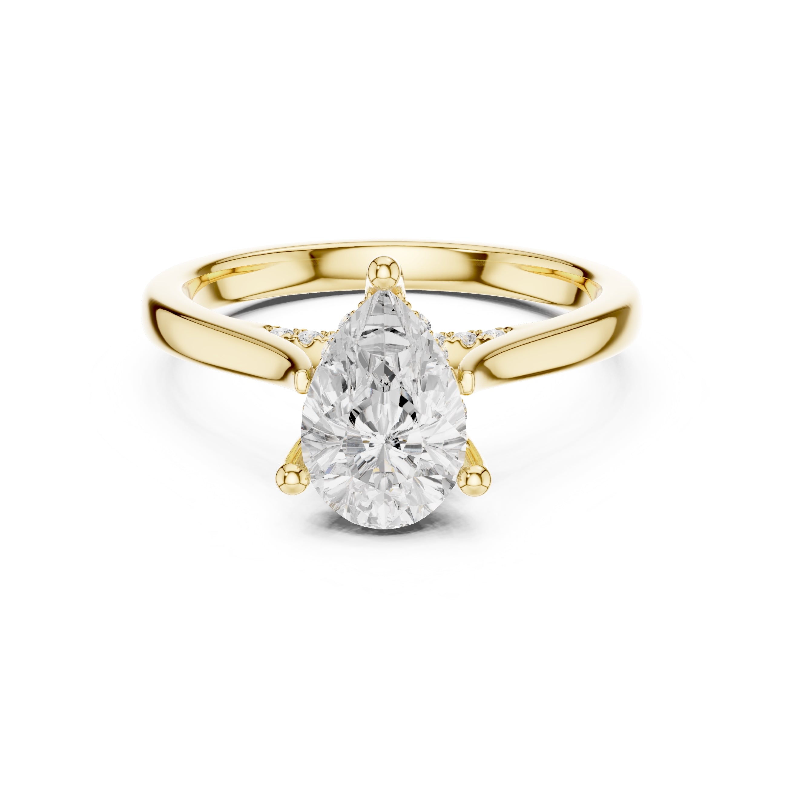 2.00 ct Infinite Solitaire Engagement Ring 2ct Yellow Gold Pear
