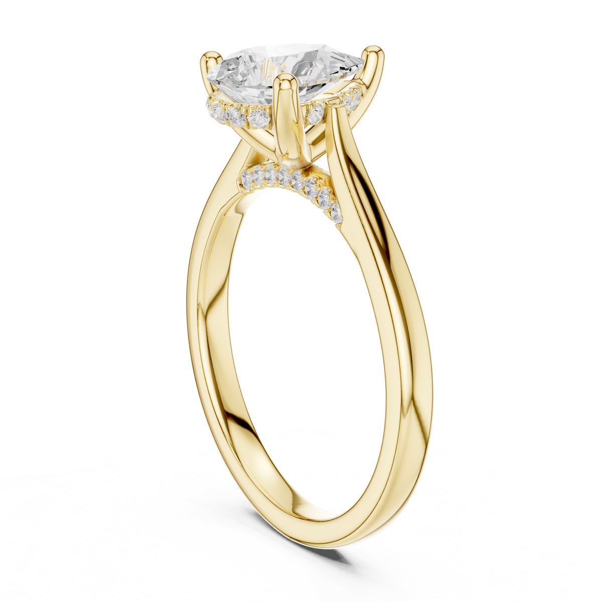 2.00 ct Infinite Solitaire Engagement Ring 2ct Yellow Gold Pear