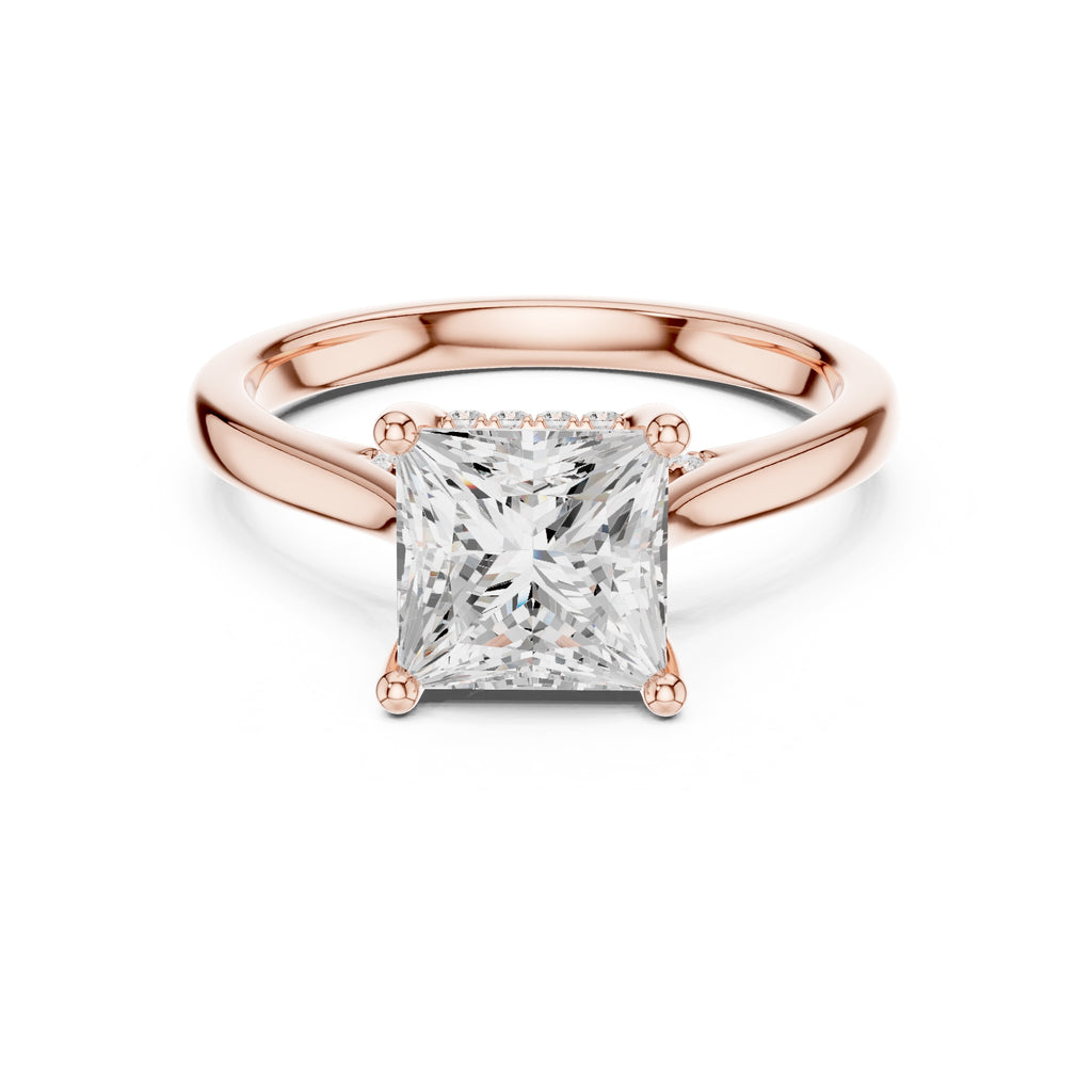 2.00 ct Infinite Solitaire Engagement Ring 2ct Rose Gold Princess