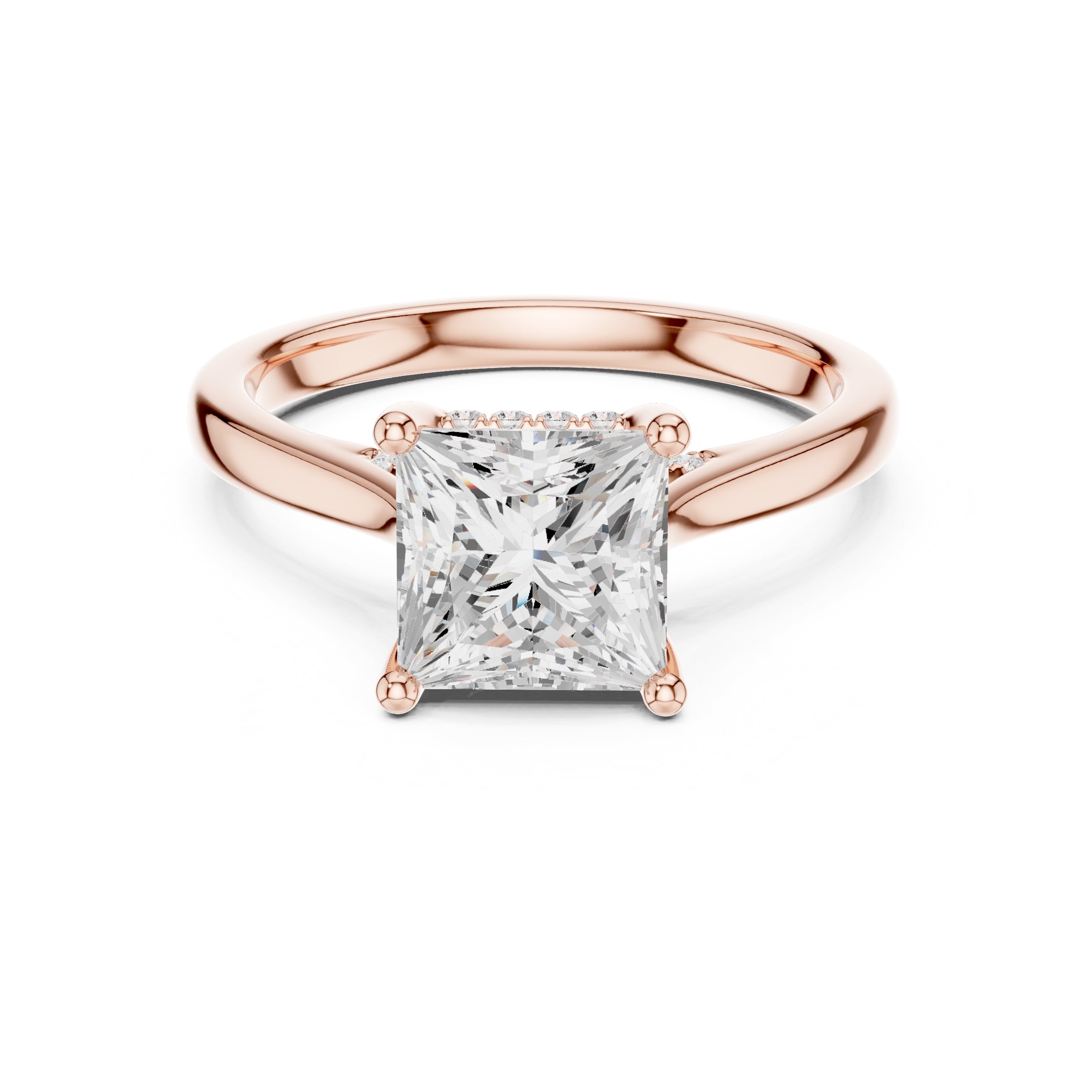 2.00 ct Infinite Solitaire Engagement Ring 2ct Rose Gold Princess