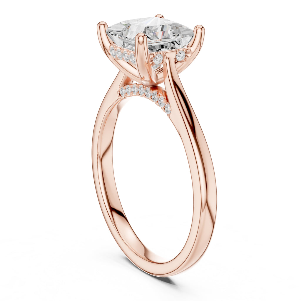 2.00 ct Infinite Solitaire Engagement Ring 2ct Rose Gold Princess