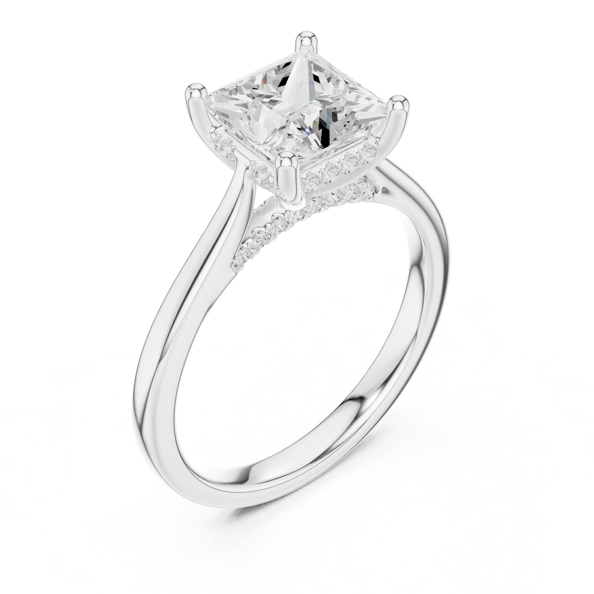 2.00 ct Infinite Solitaire Engagement Ring 2ct White Gold Princess
