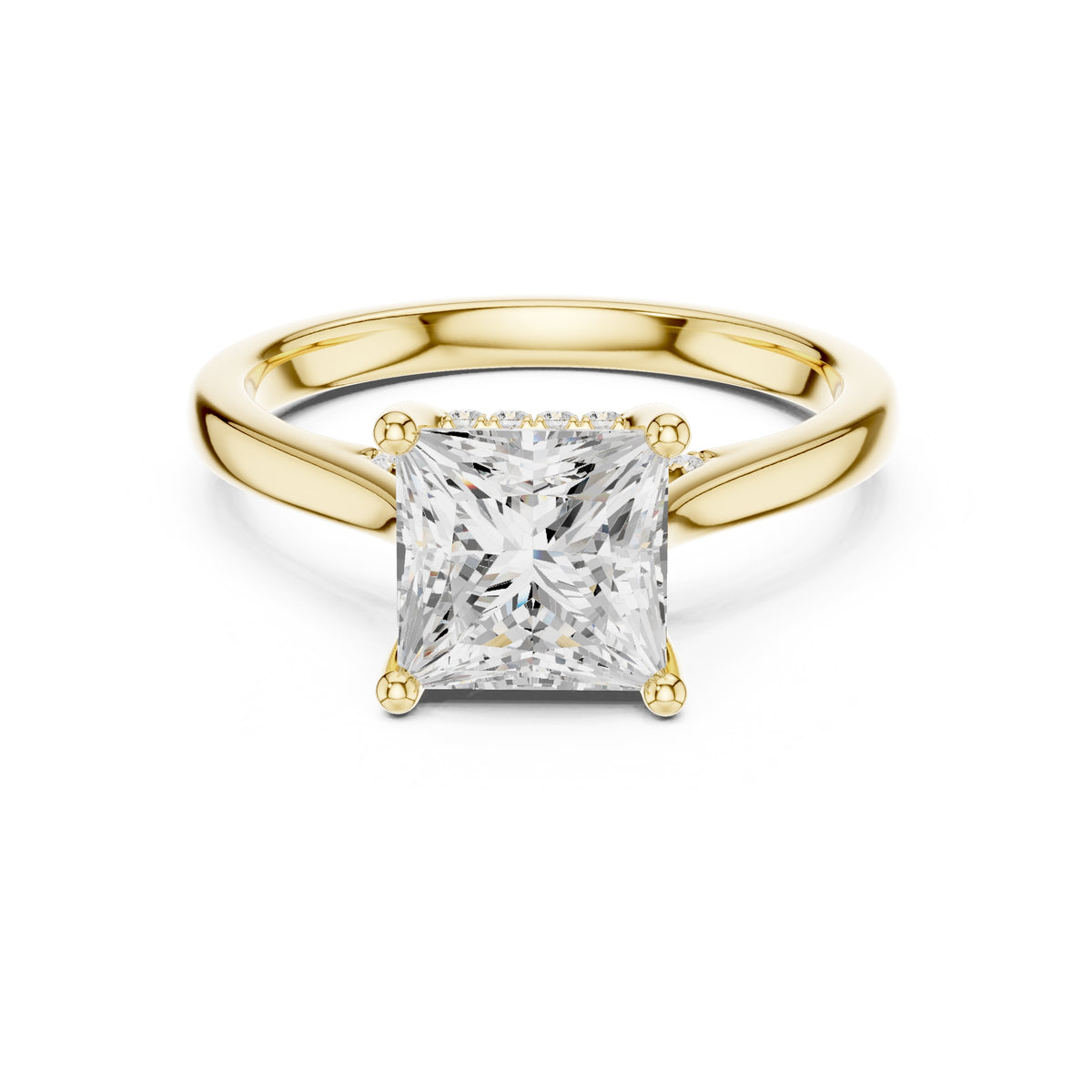 2.00 ct Infinite Solitaire Engagement Ring 2ct Yellow Gold Princess