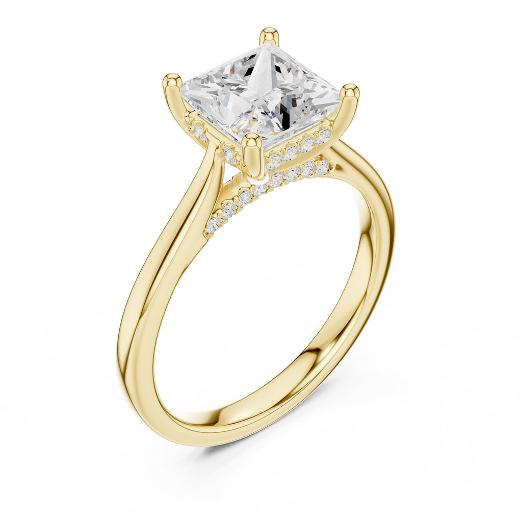 2.00 ct Infinite Solitaire Engagement Ring 2ct Yellow Gold Princess