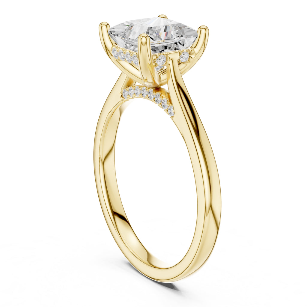 2.00 ct Infinite Solitaire Engagement Ring 2ct Yellow Gold Princess
