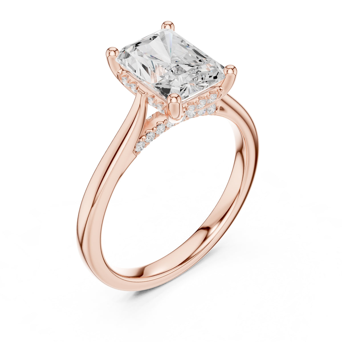 2.00 ct Infinite Solitaire Engagement Ring 2ct Rose Gold Radiant