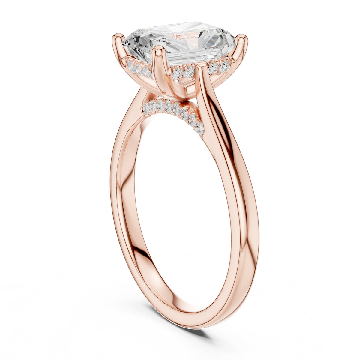 2.00 ct Infinite Solitaire Engagement Ring 2ct Rose Gold Radiant