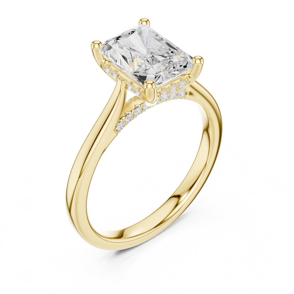 2.00 ct Infinite Solitaire Engagement Ring 2ct Yellow Gold Radiant