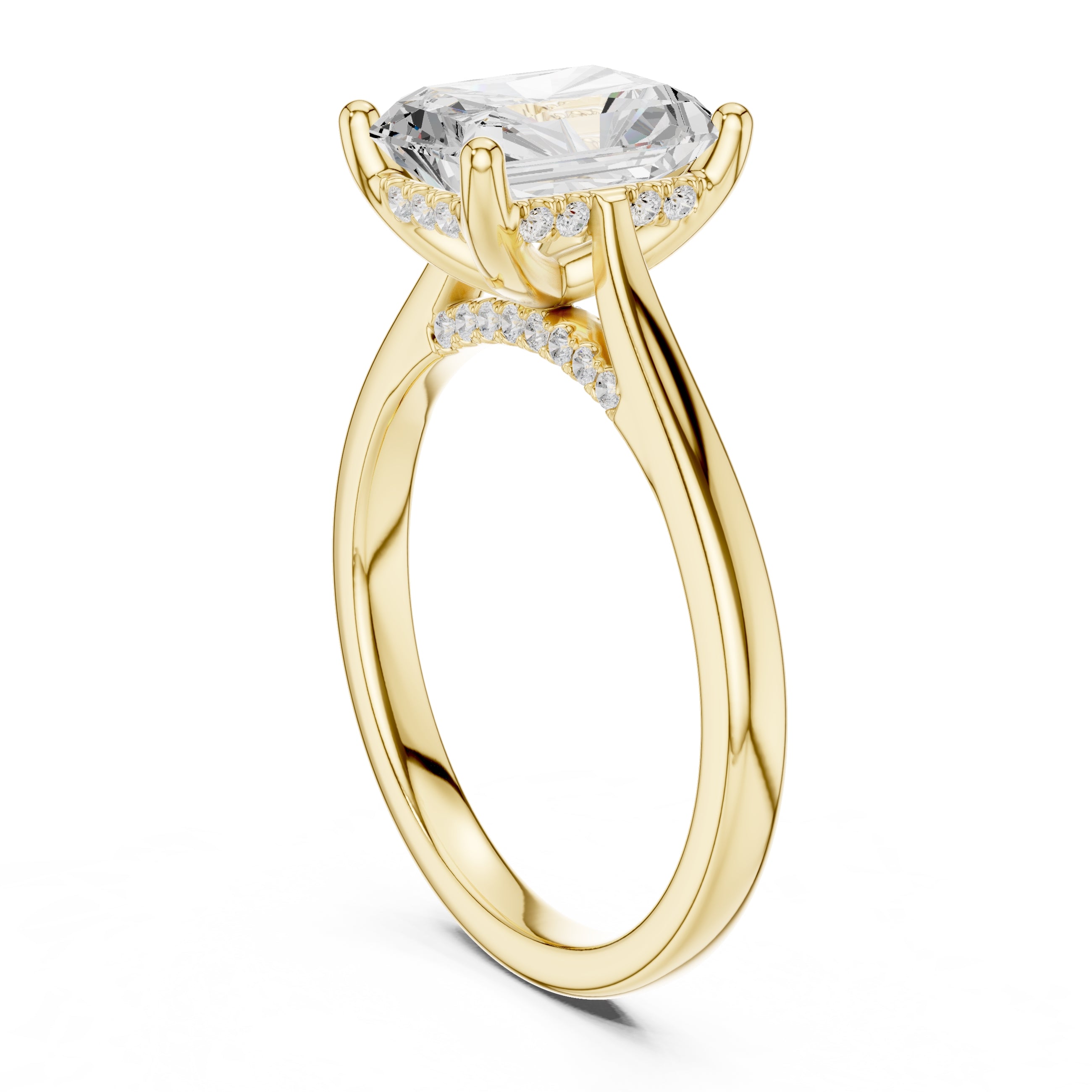 2.00 ct Infinite Solitaire Engagement Ring 2ct Yellow Gold Radiant