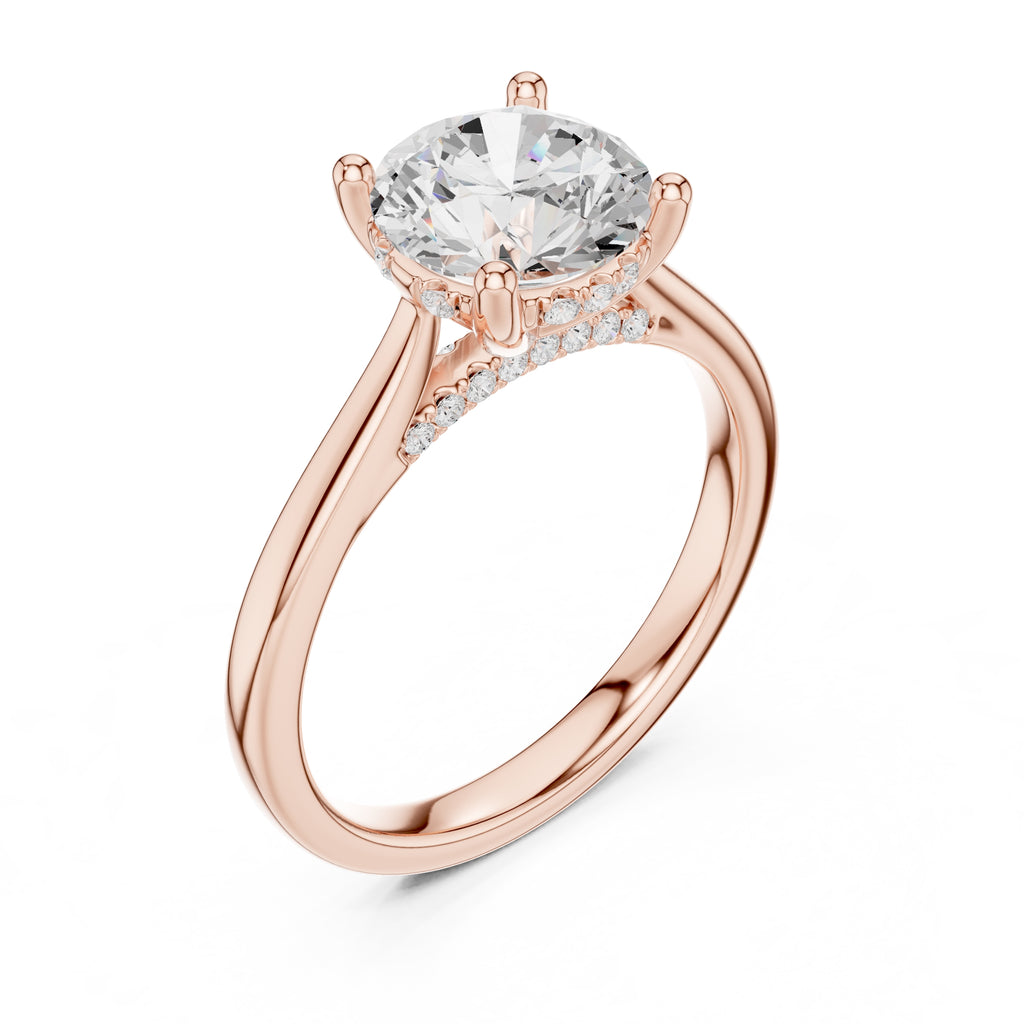 2.00 ct Infinite Solitaire Engagement Ring 2ct Rose Gold Round