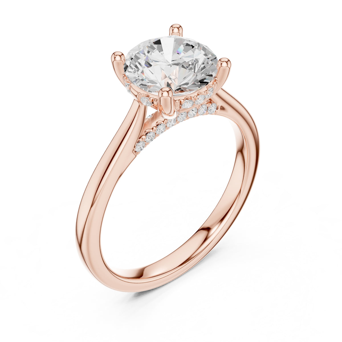 2.00 ct Infinite Solitaire Engagement Ring 2ct Rose Gold Round