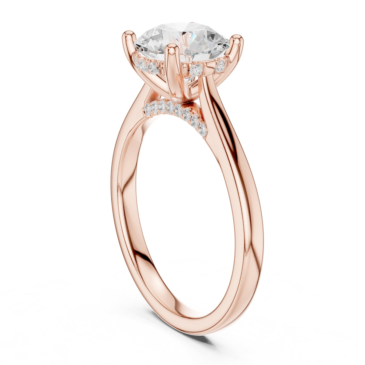 2.00 ct Infinite Solitaire Engagement Ring 2ct Rose Gold Round