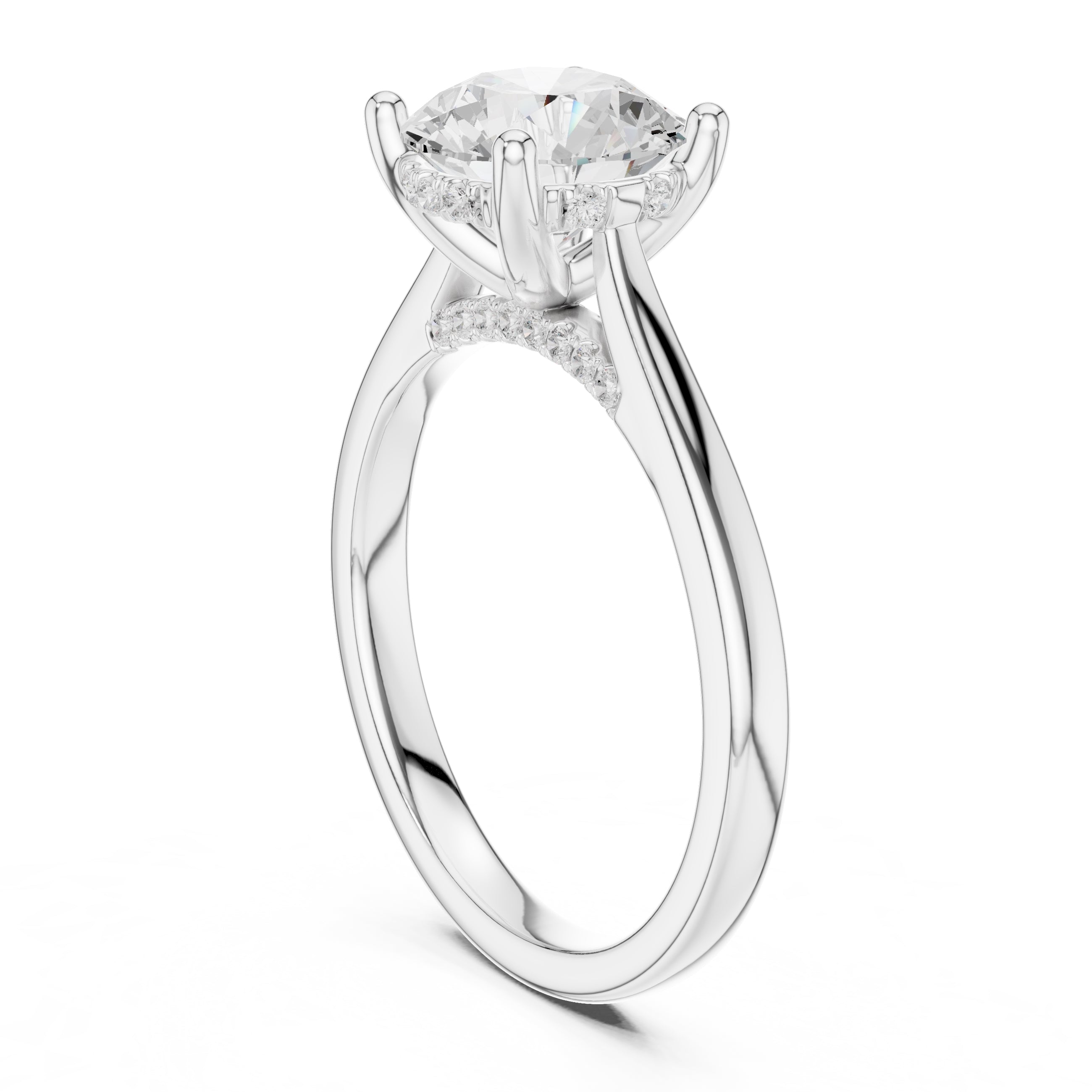 2.00 ct Infinite Solitaire Engagement Ring 2ct White Gold Round
