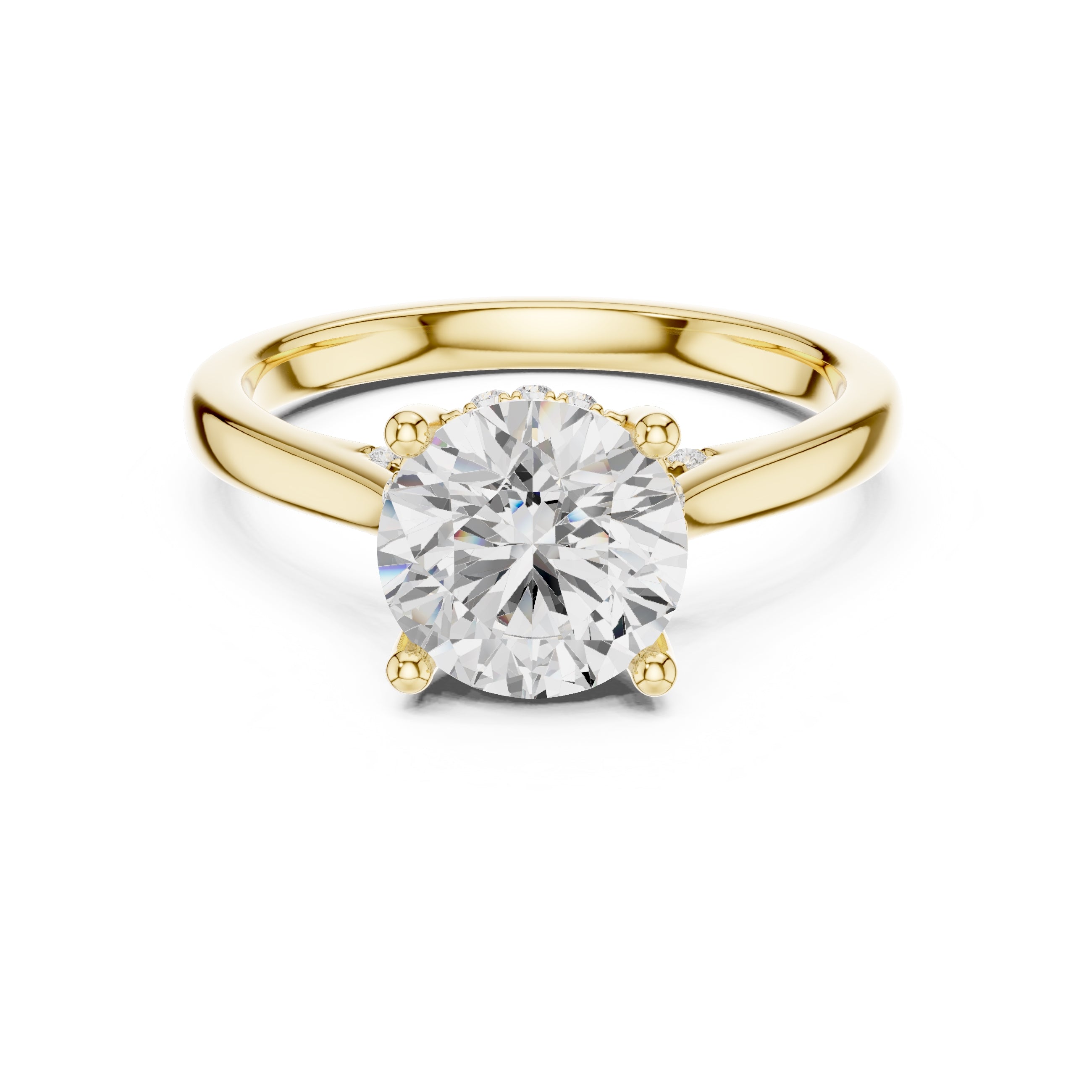 2.00 ct Infinite Solitaire Engagement Ring 2ct Yellow Gold Round