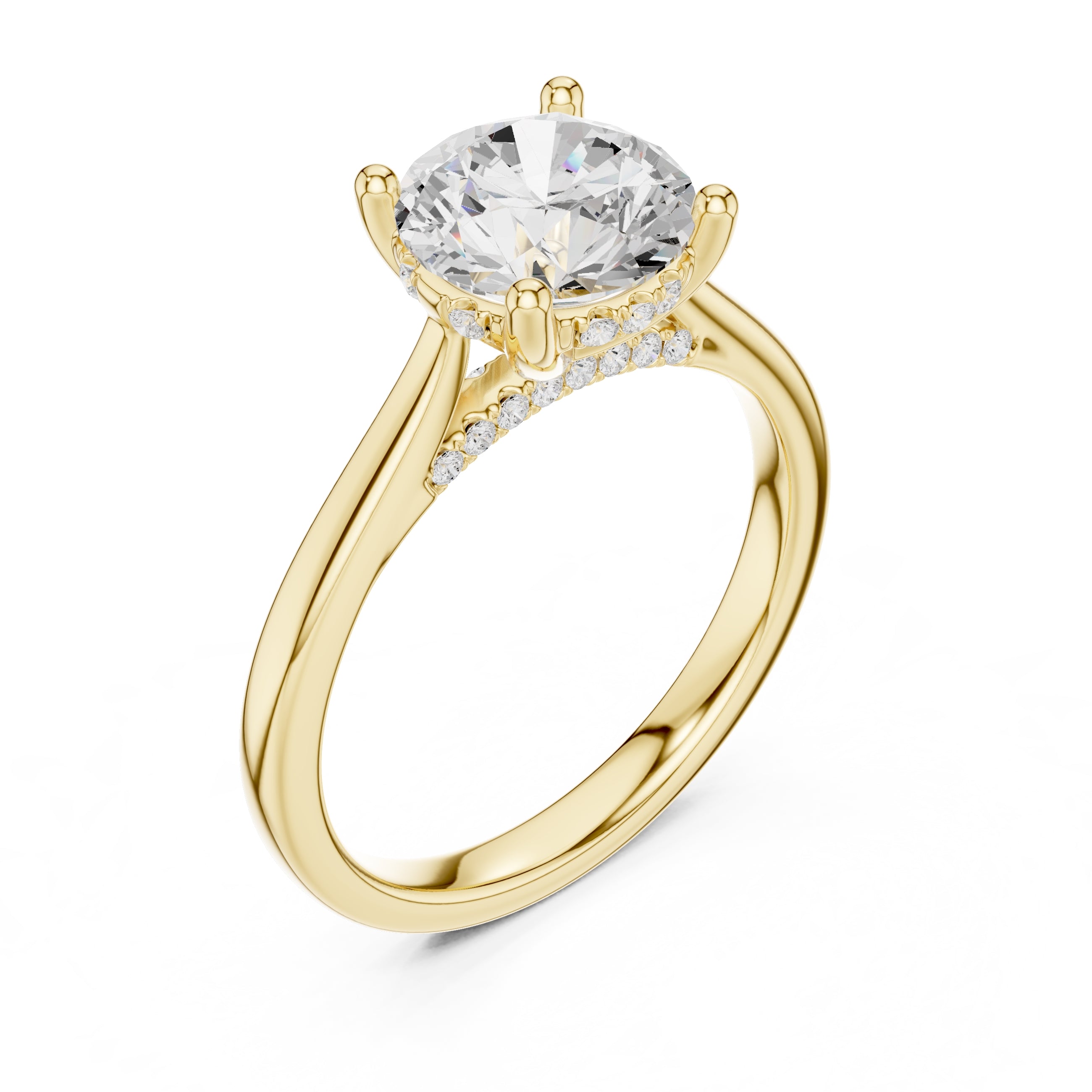 2.00 ct Infinite Solitaire Engagement Ring 2ct Yellow Gold Round