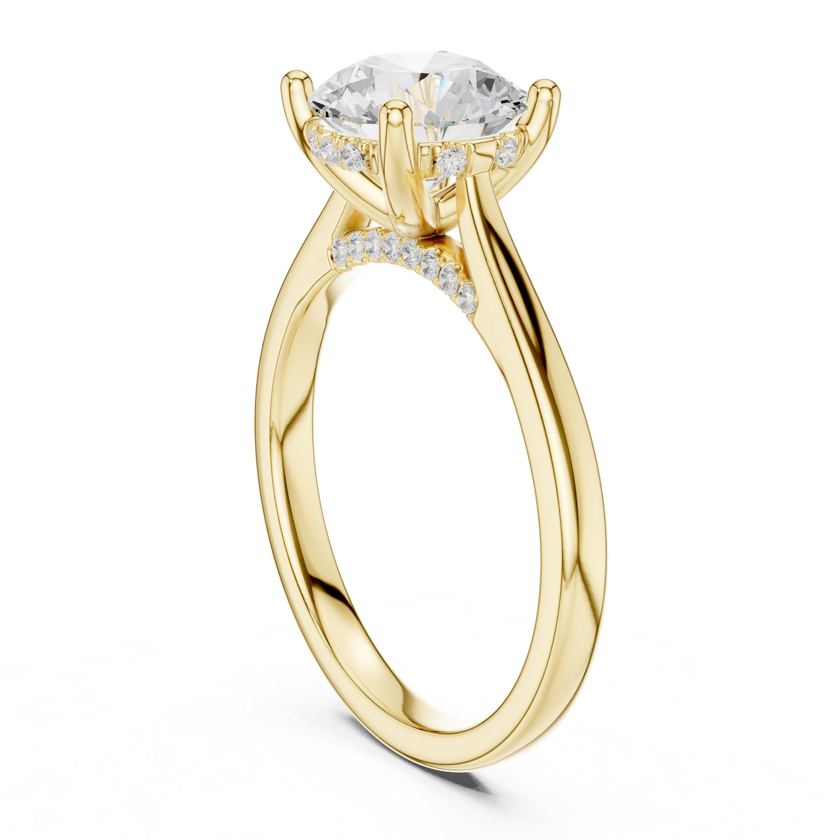 2.00 ct Infinite Solitaire Engagement Ring 2ct Yellow Gold Round