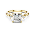 2.00 ct Harmonic Three-Stone Engagement Ring 2ct Yellow Gold Asscher