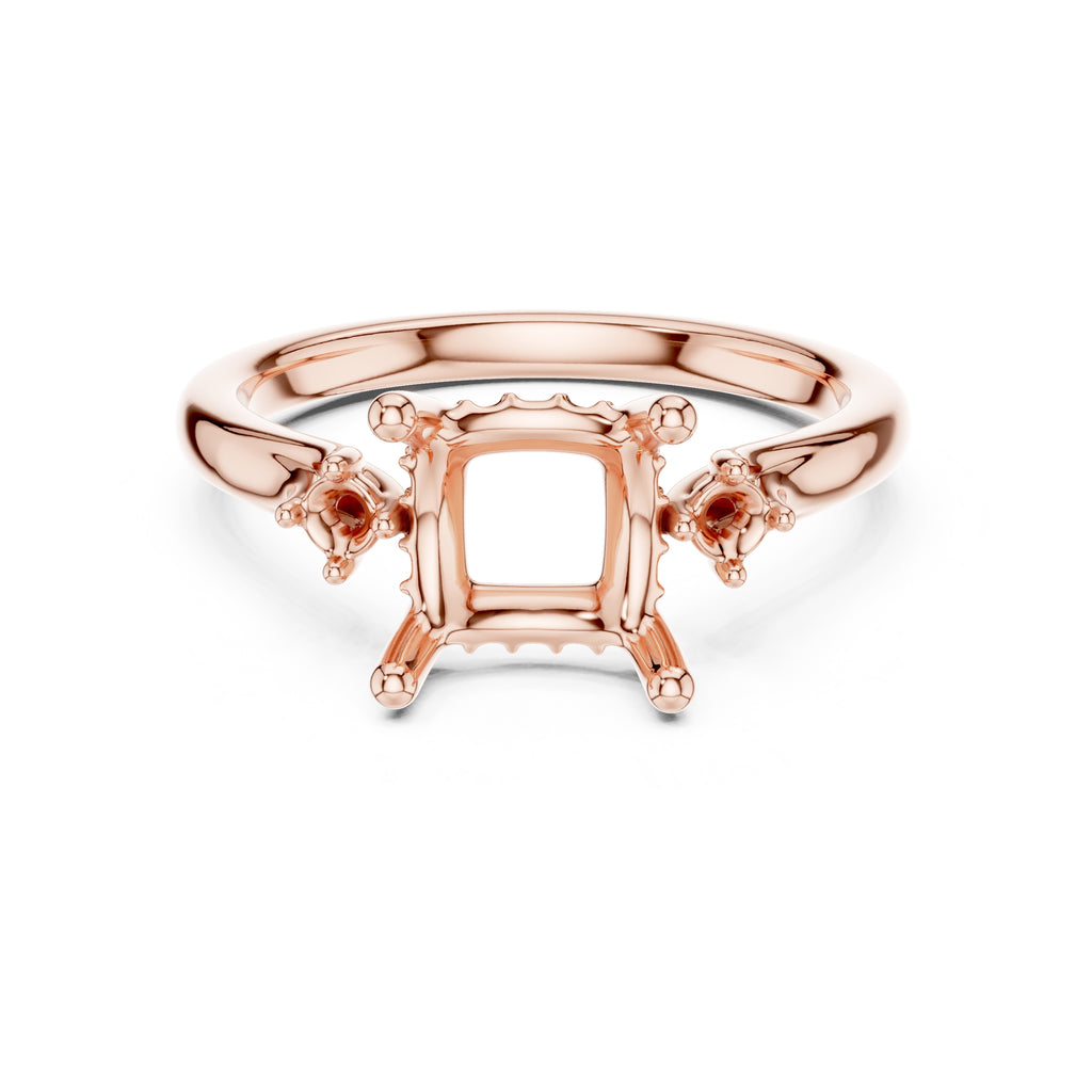 2.00 ct Harmonic Three-Stone Engagement Ring 2ct Rose Gold Princess