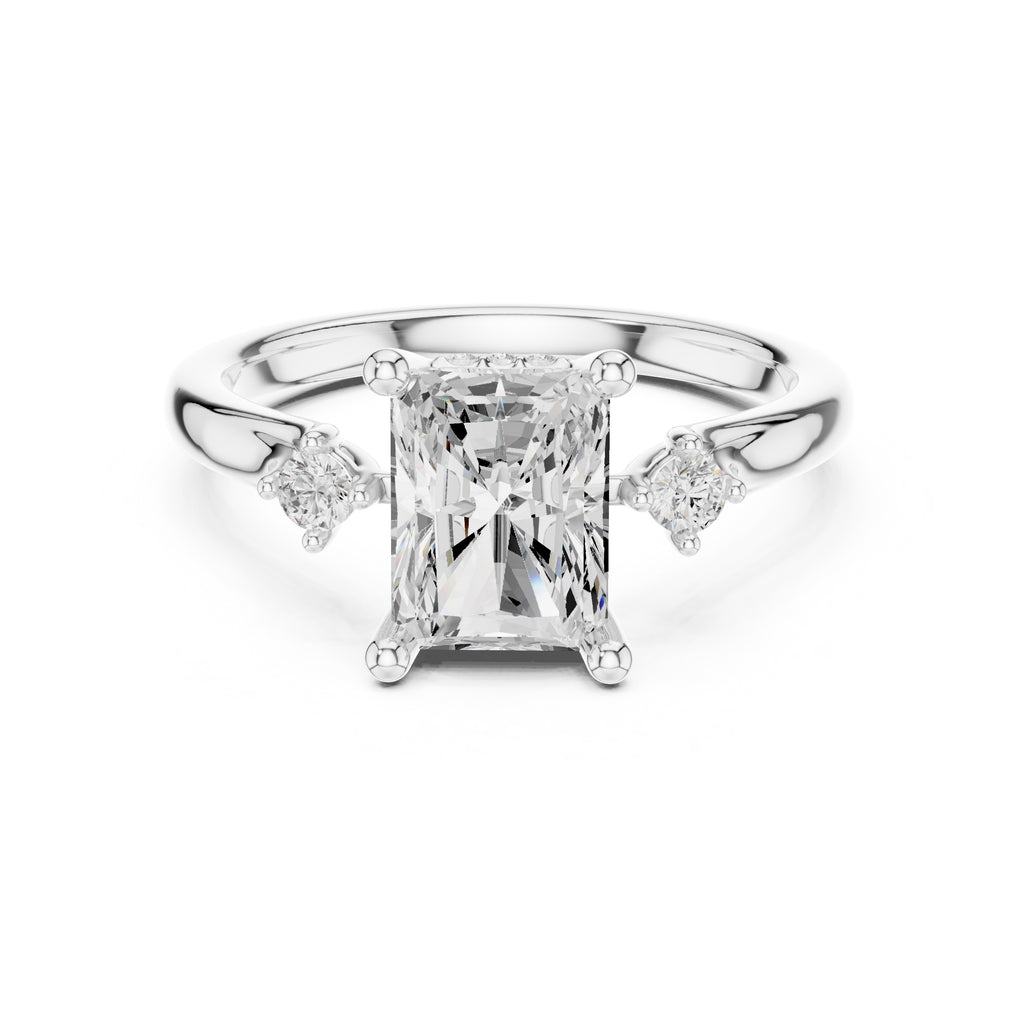 2.00 ct Harmonic Three-Stone Engagement Ring 2ct White Gold Radiant