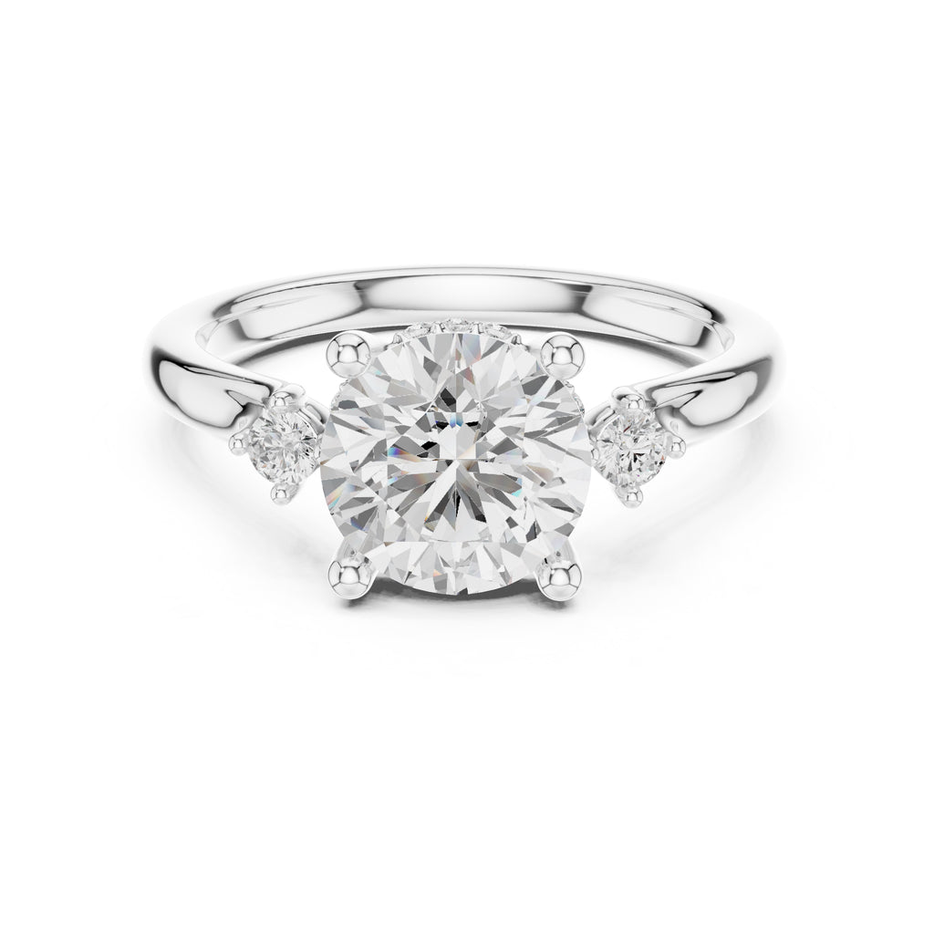 2.00 ct Harmonic Three-Stone Engagement Ring 2ct White Gold Round