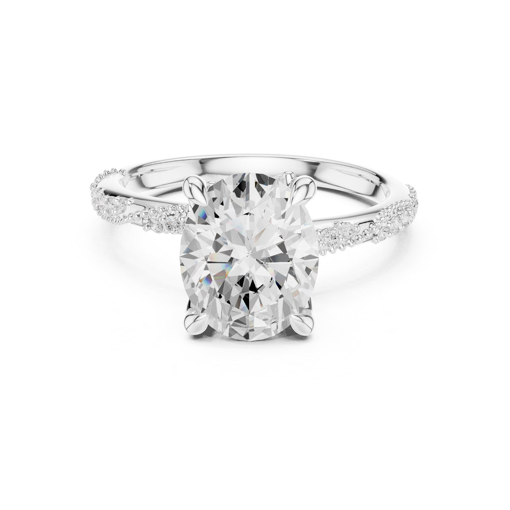 Botanical Blossom Engagement Ring White Gold Oval