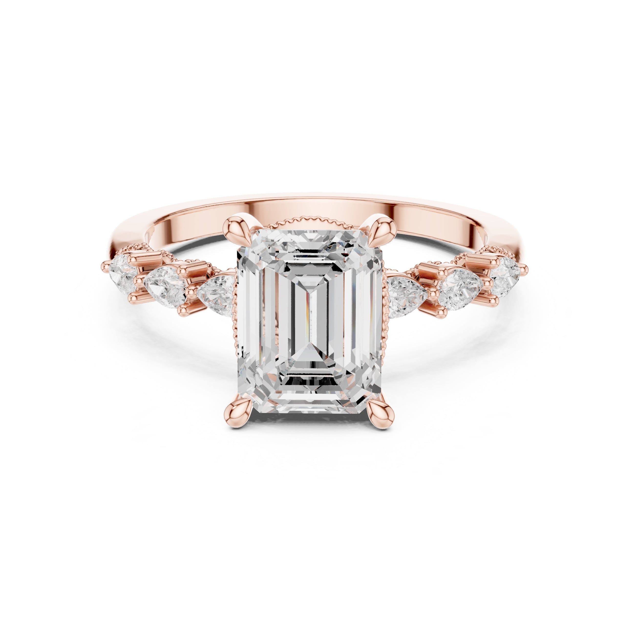 2.00 ct Legacy Vintage Engagement Ring 2ct Rose Gold Emerald