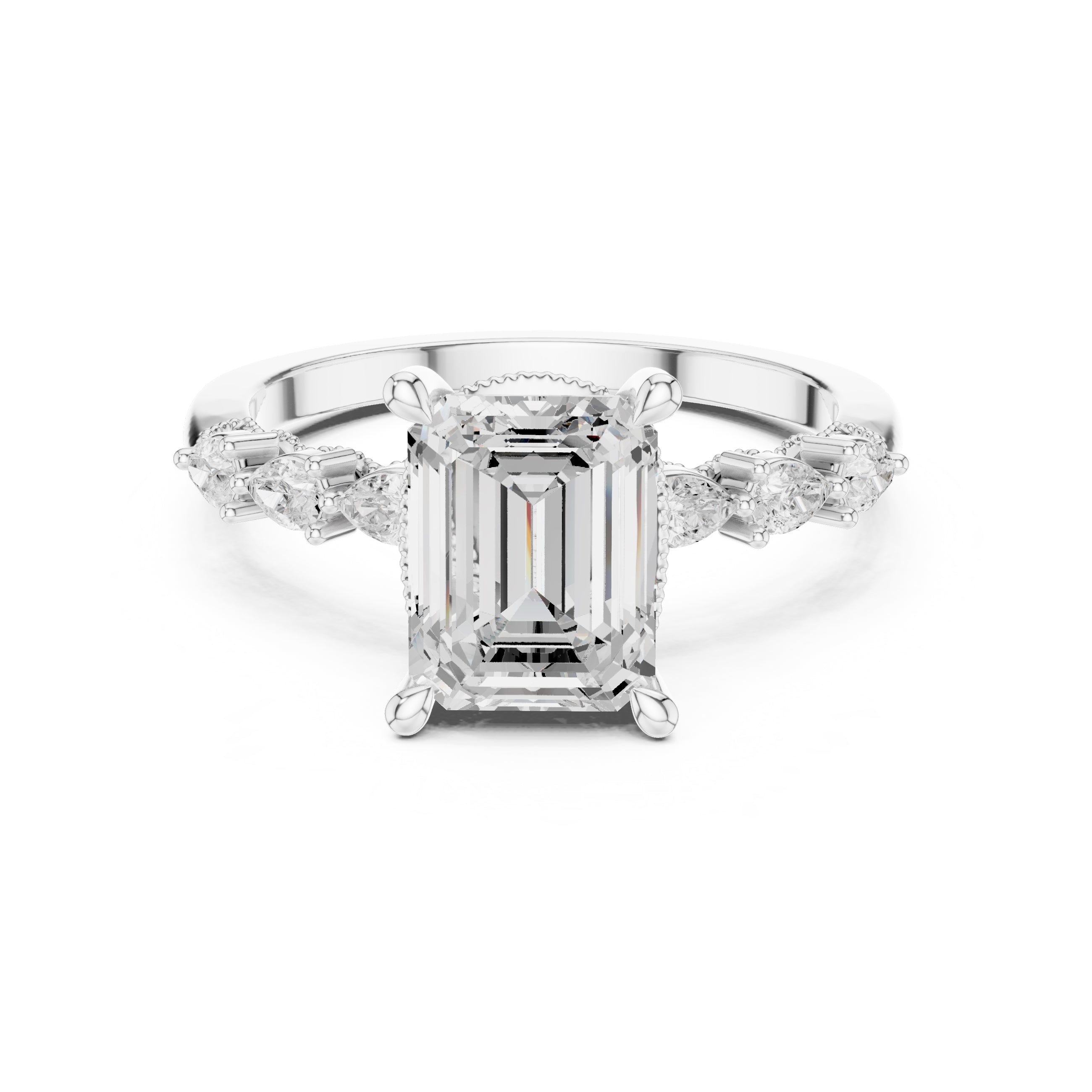 2.00 ct Legacy Vintage Engagement Ring 2ct White Gold Emerald
