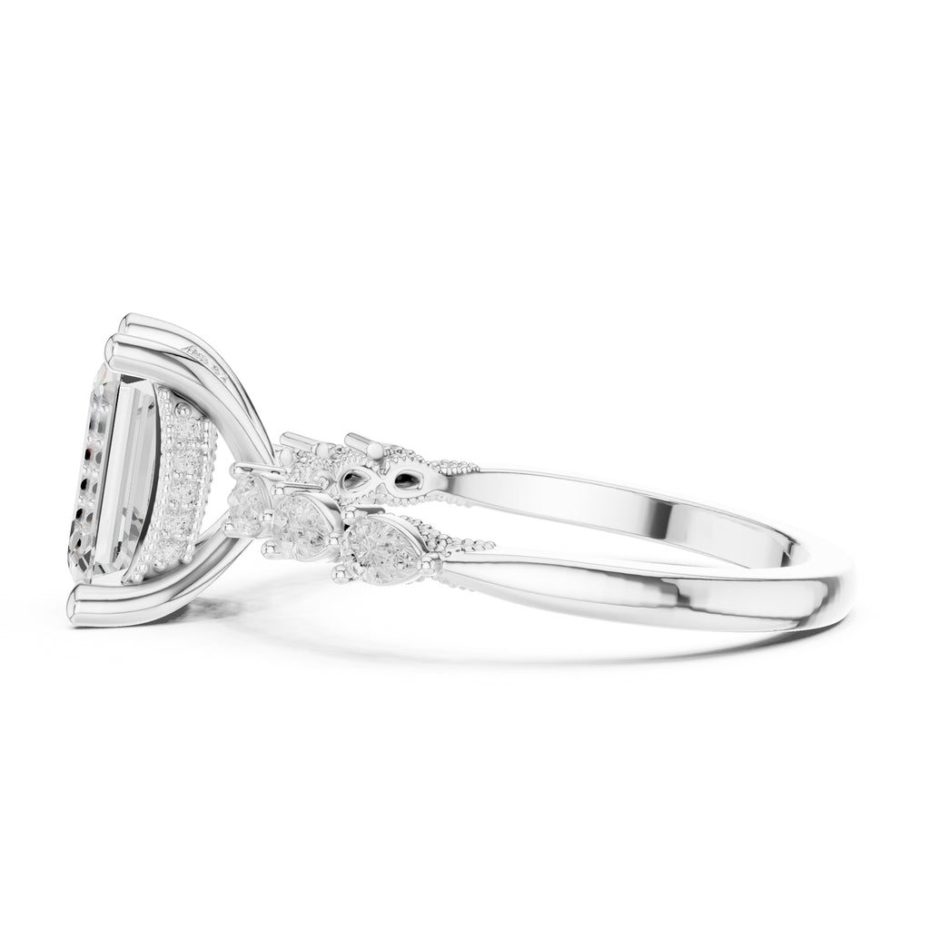 2.00 ct Legacy Vintage Engagement Ring 2ct White Gold Emerald