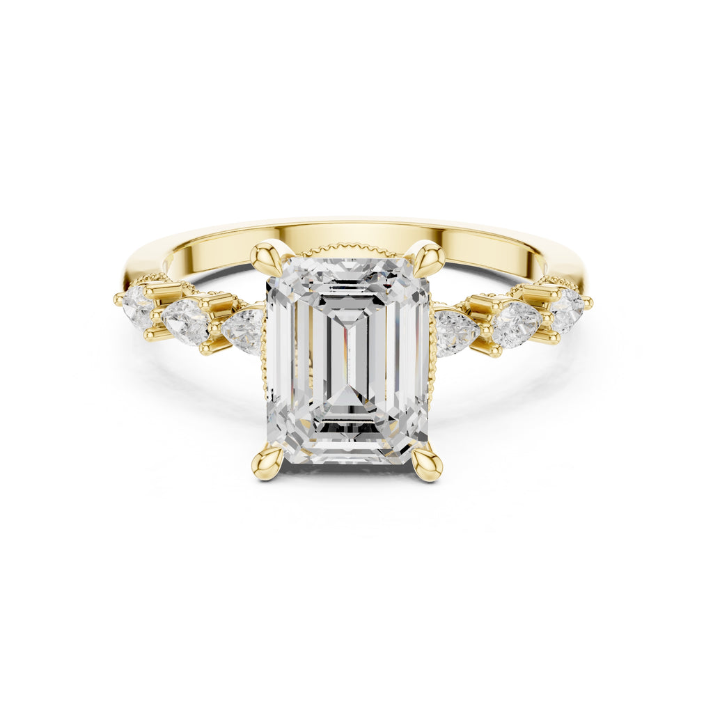 2.00 ct Legacy Vintage Engagement Ring 2ct Yellow Gold Emerald