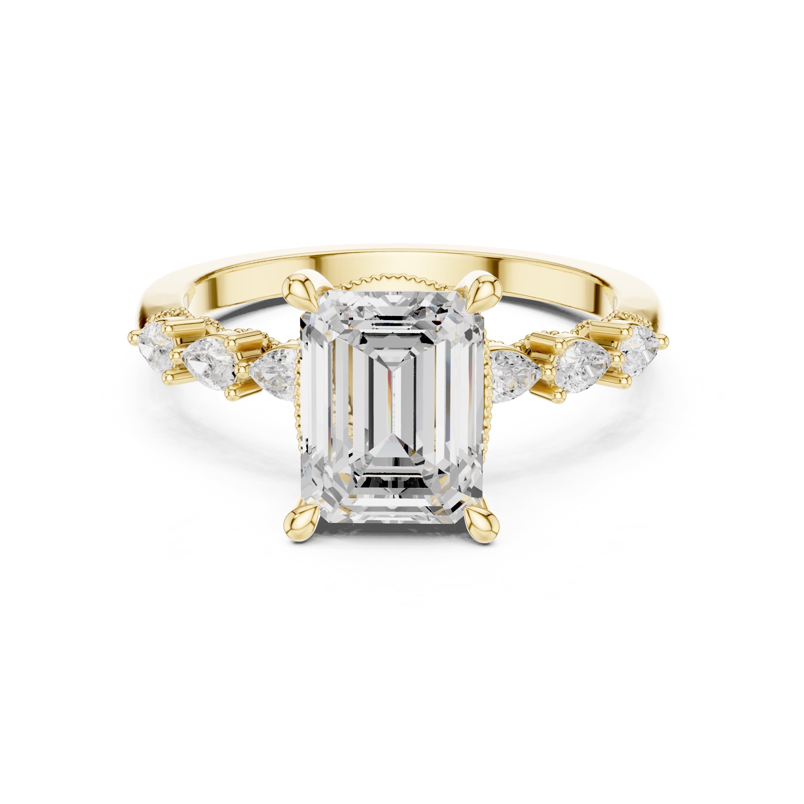 2.00 ct Legacy Vintage Engagement Ring 2ct Yellow Gold Emerald