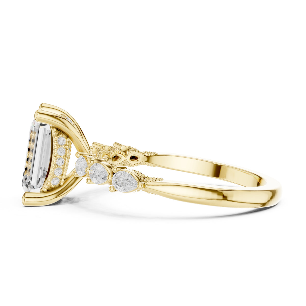 2.00 ct Legacy Vintage Engagement Ring 2ct Yellow Gold Emerald