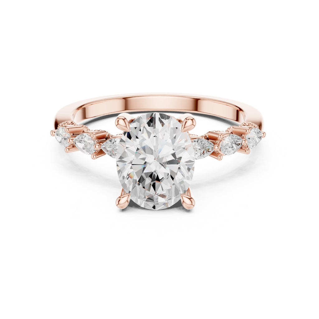 2.00 ct Legacy Vintage Engagement Ring 2ct Rose Gold Oval