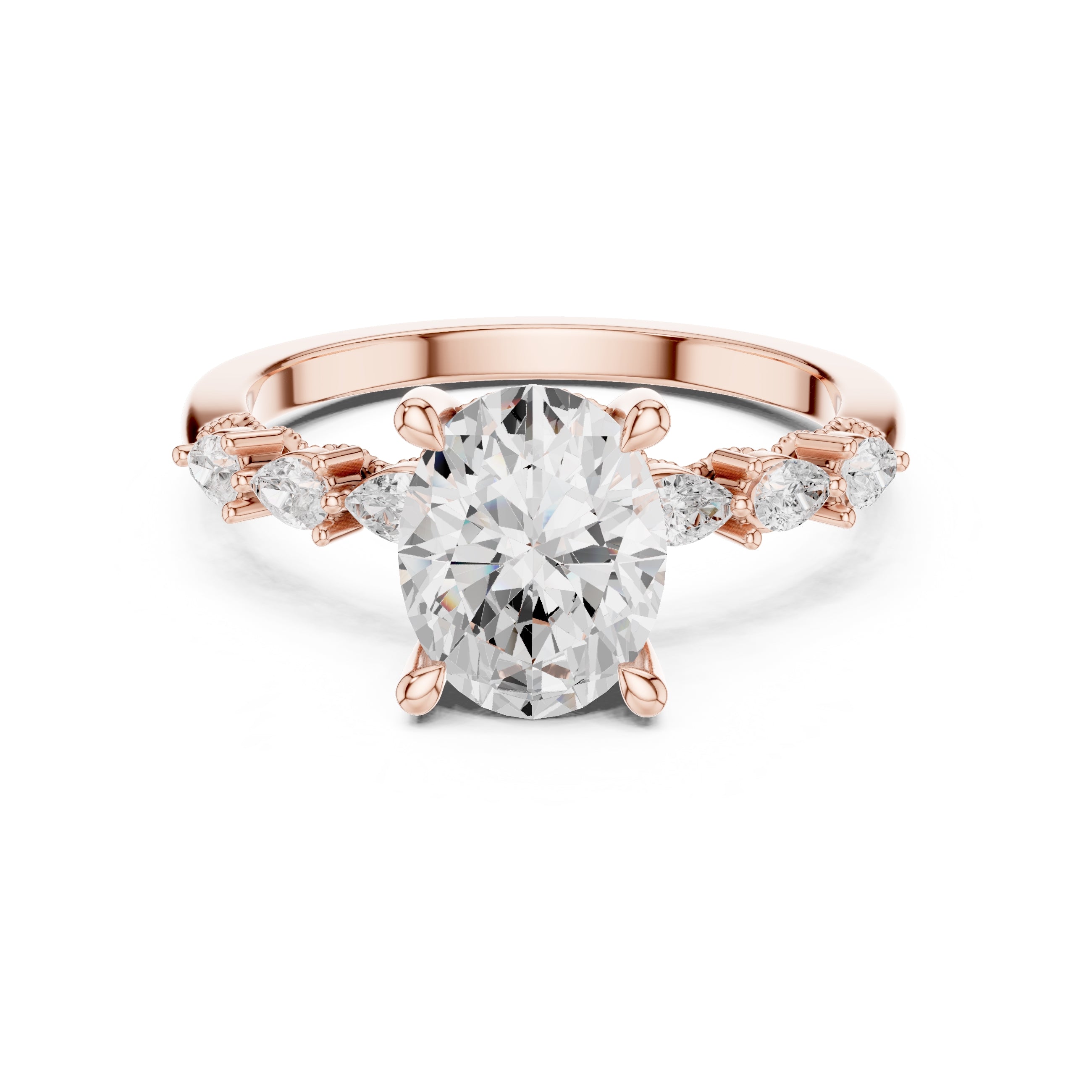 2.00 ct Legacy Vintage Engagement Ring 2ct Rose Gold Oval